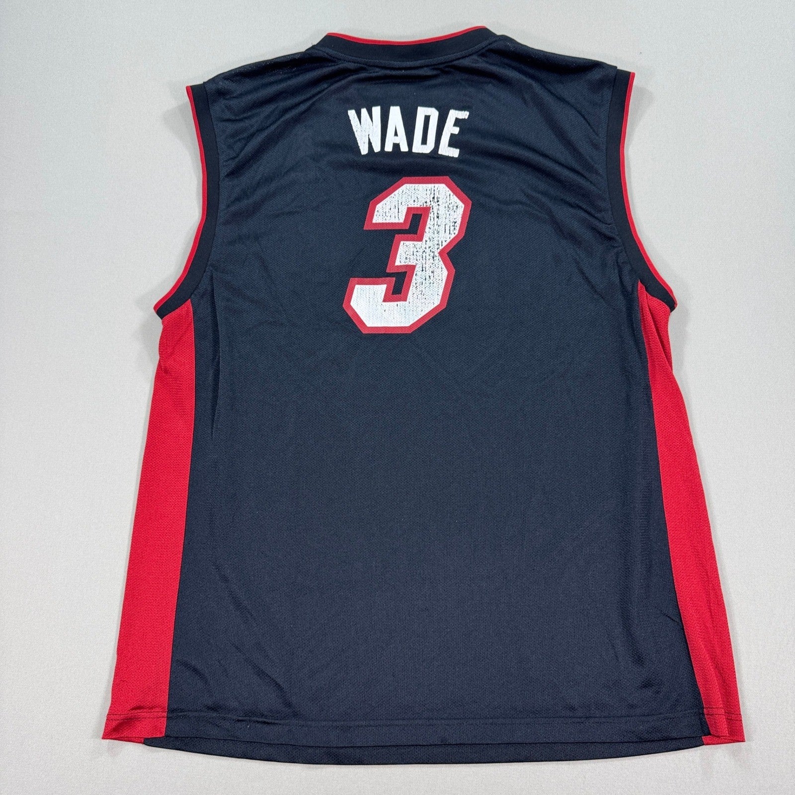 REEBOK Dwyane Wade #3 Miami Heat Black NBA Sewn Basketball Jersey Mens XL VTG