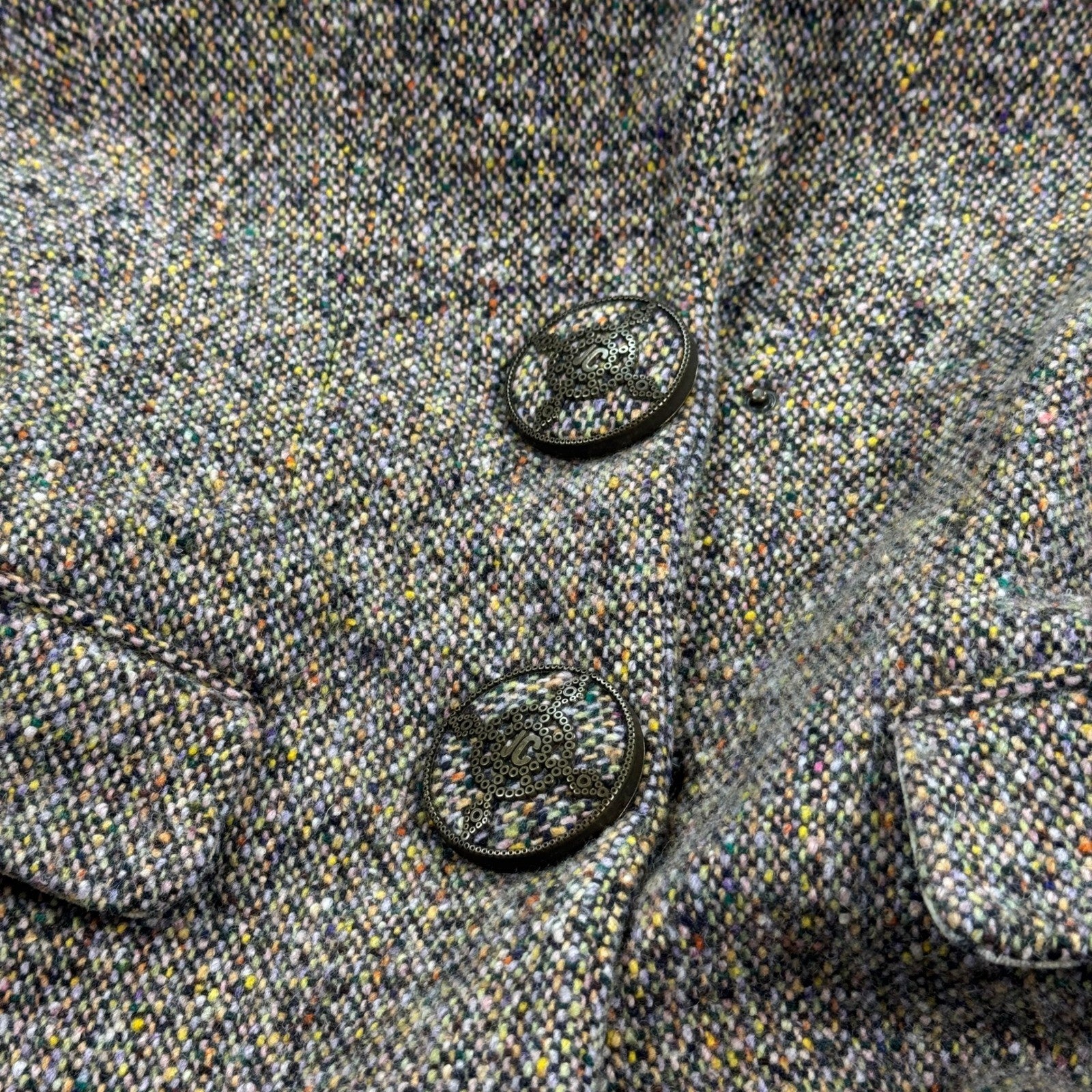 Roberto Cavalli Virgin Wool Long Coat Womens Sz 40 Lined Snap Buttons Authentic