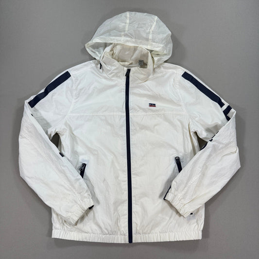Levi's Retro Varsity Jacket Mens Large White Full Zip Spell Out Logo Sleeve Logo