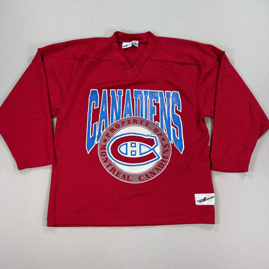 Vintage 90s Montreal Canadiens Athletic Ravens Hockey Jersey mens Medium Red