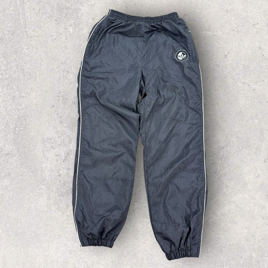 Vintage 90s Adidas Track Pants Mens L Black Elastic Waist Windbreaker Trefoil