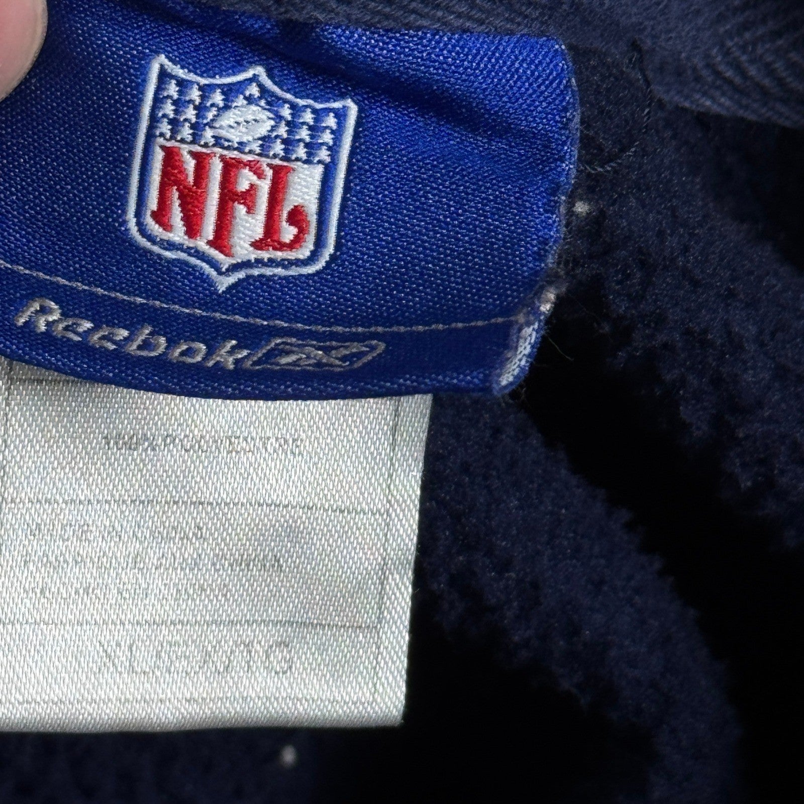 Reebok New England Patriots Sweater NFL Fleece Pullover Quarter Zip Mens XL Blue