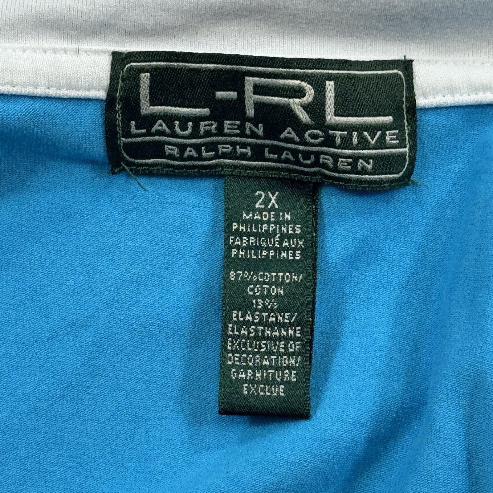 Lauren Ralph Lauren Track Jacket Womens 2X Turquoise Full Zip Activewear Sports