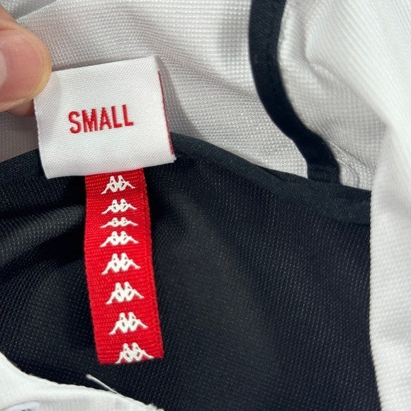 Kappa Anorak Jacket Womens Small White Hoodie Windbreaker Half Zip