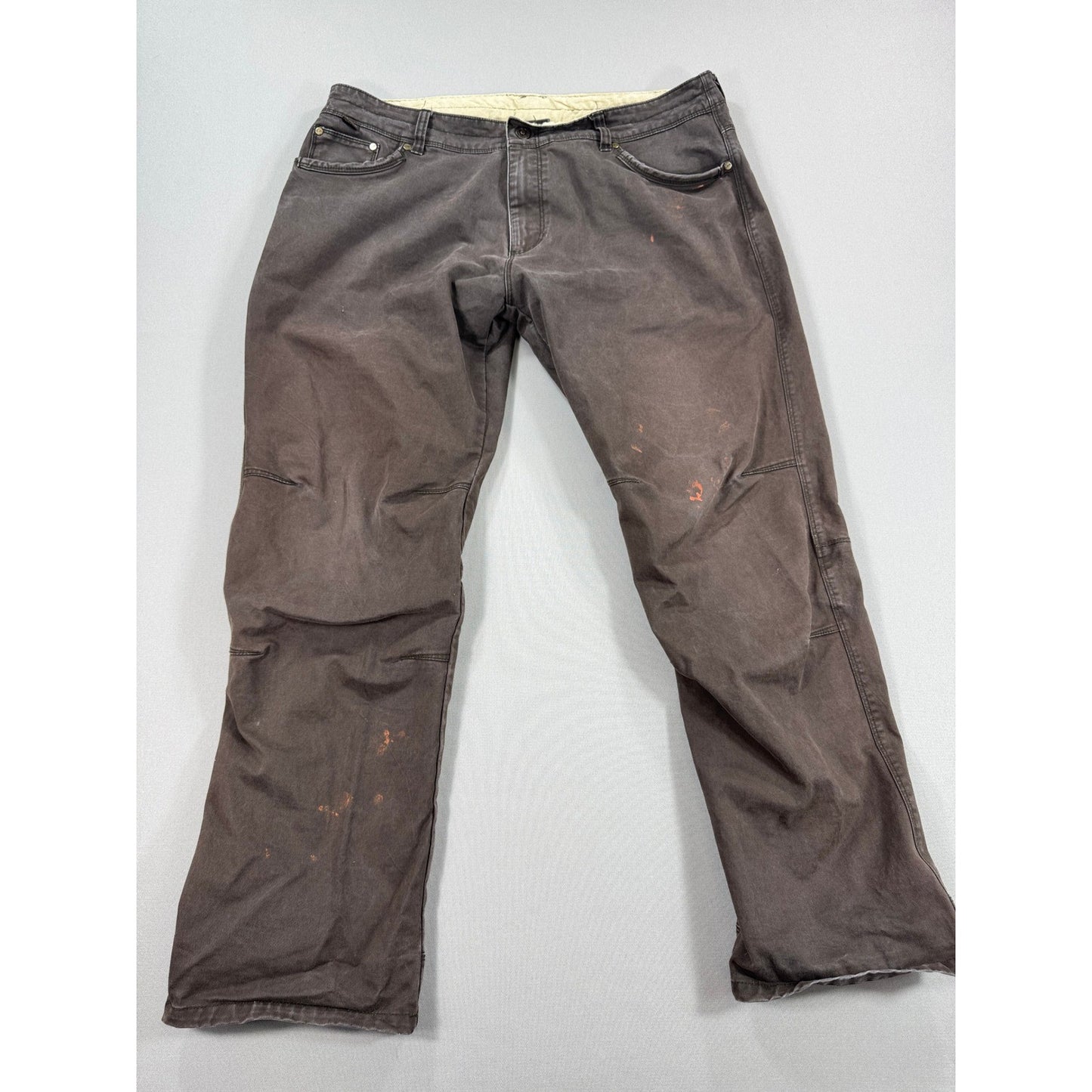 2PCS Kuhl Free Rydr Pants Men's 38x32 Brown Carpenter Relaxed Fit Distressed