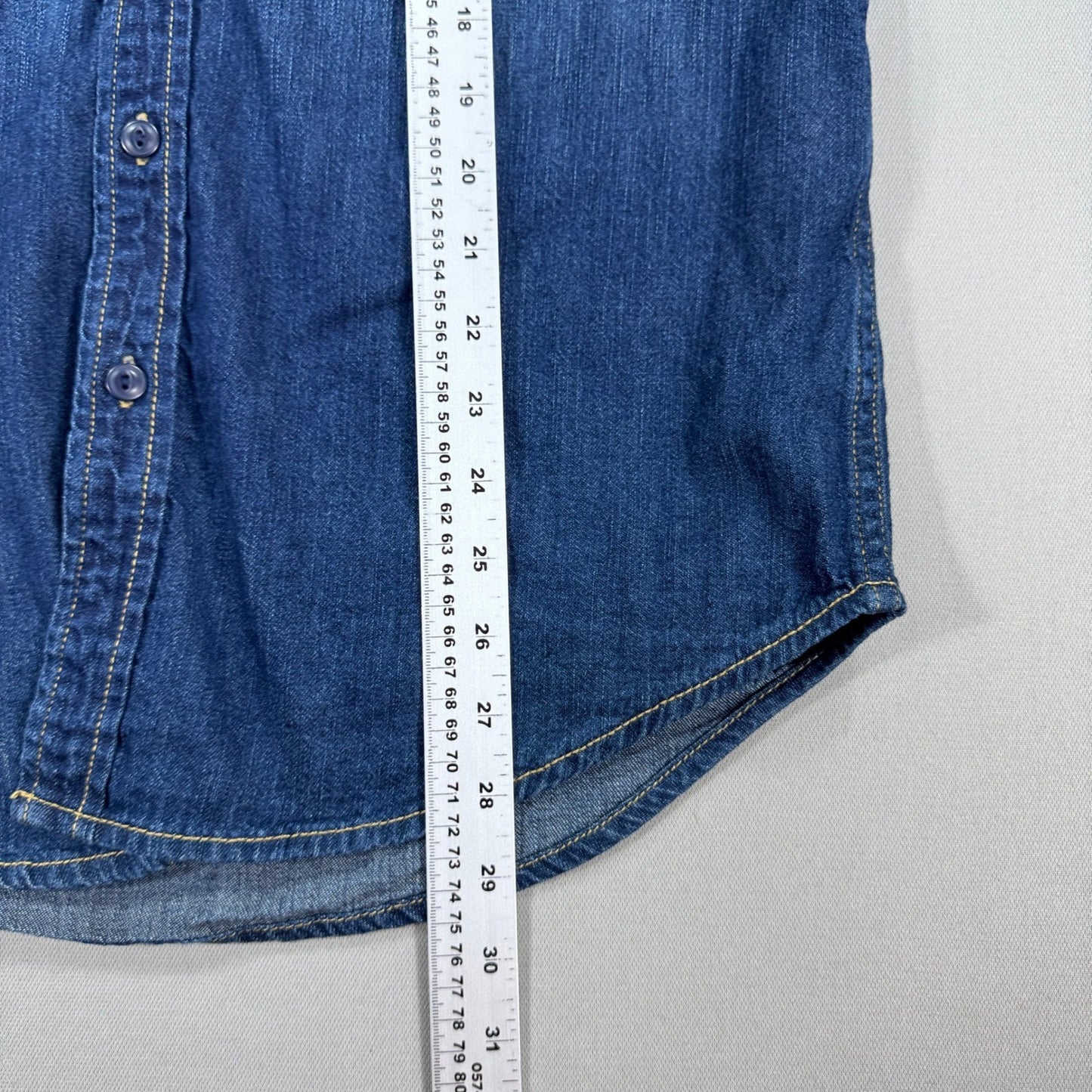 Levi's Denim Shirt Barstow Standard Fit mens Medium Dark Wash Button Down Y2K