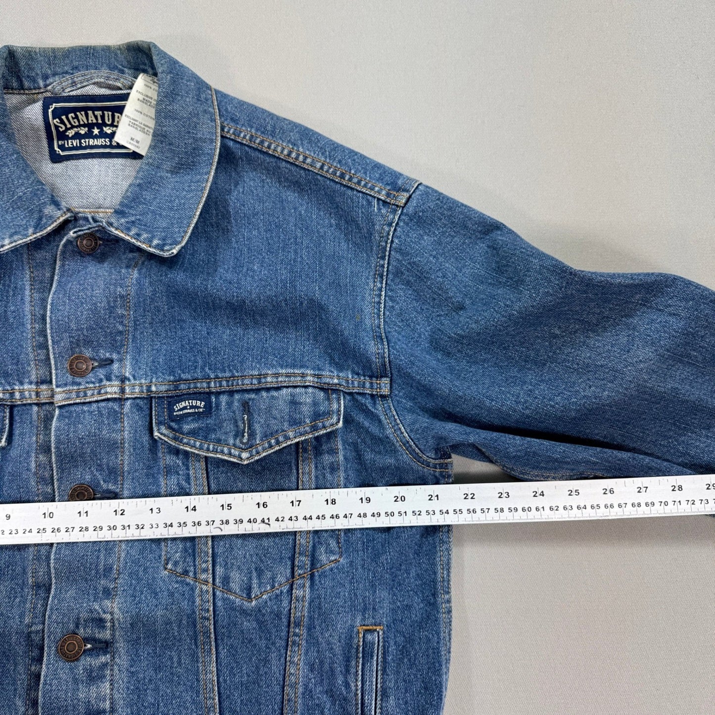 Levi Strauss Signature Trucker Jean Jacket mens Medium Blue Denim Classic Fit