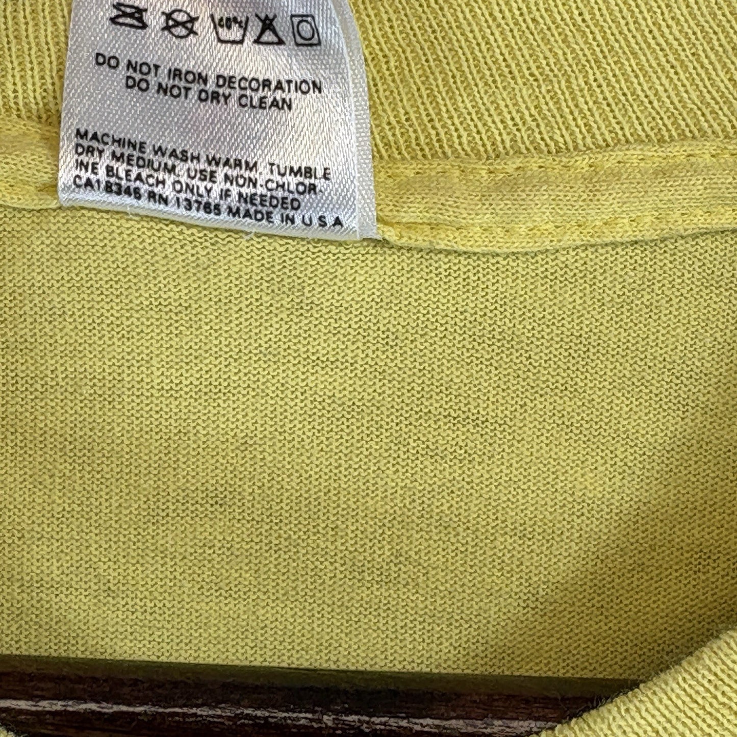 Vintage 1992 Electrician College Shirt Men’s XL Yellow Single Stitch Made in USA