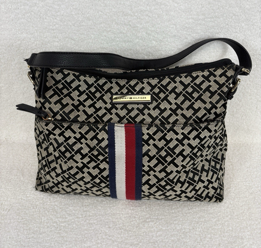 Tommy Hilfiger Mira Signature Logo Print Womens Shoulder Bag