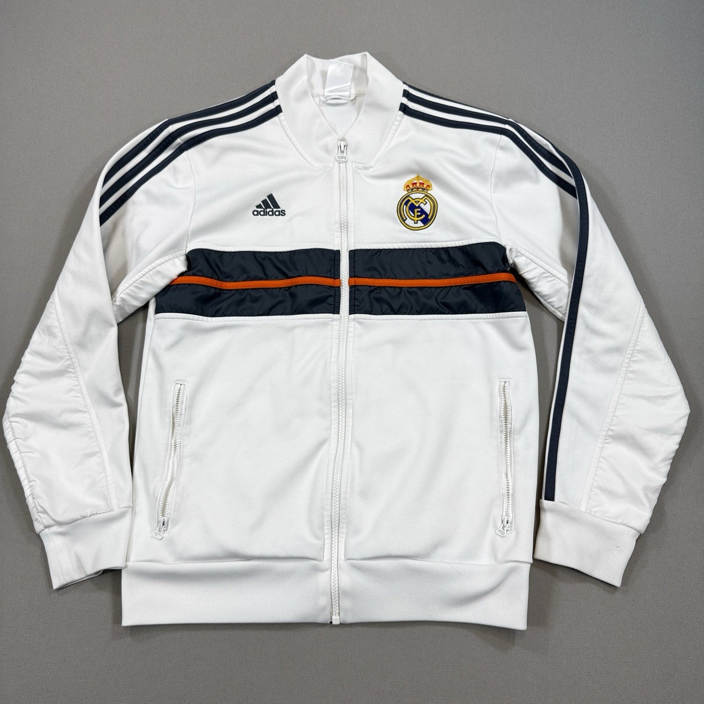 Adidas Real Madrid 2013/14 Anthem Jacket mens Small White Training Top Full Zip