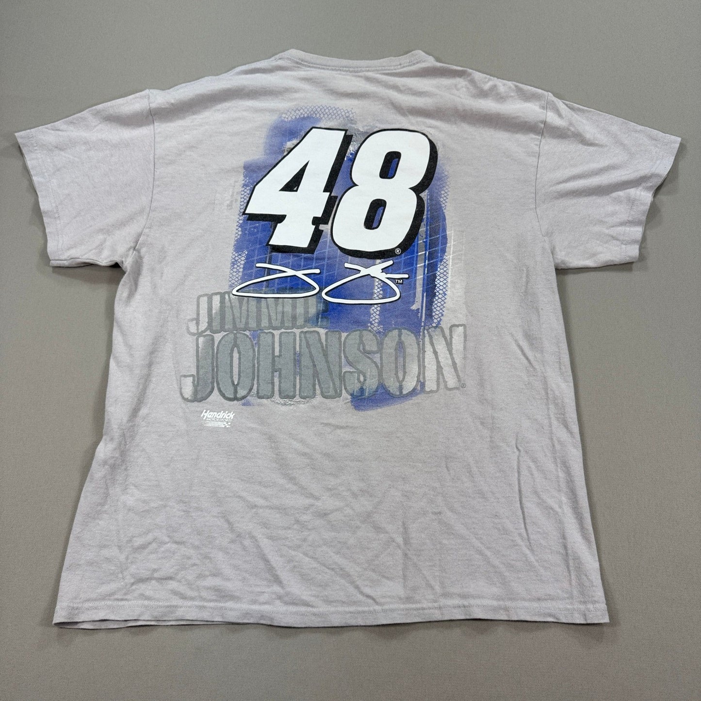 Vintage NASCAR Shirt Jimmie Johnson Lowe's Racing #48 Mens XL Gray Graphic Print