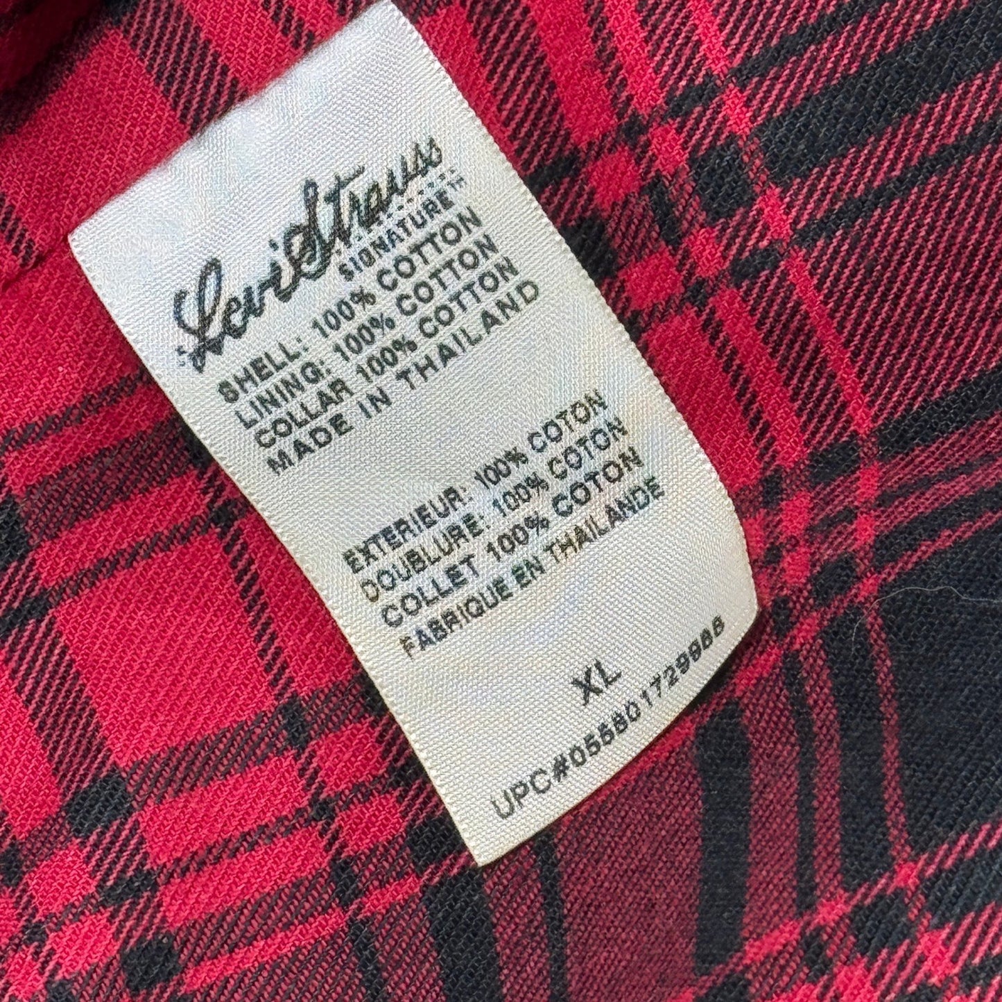 Vintage Levi's Signature Blanket Lined Jacket Womens XL Blue Denim Plaid Flannel