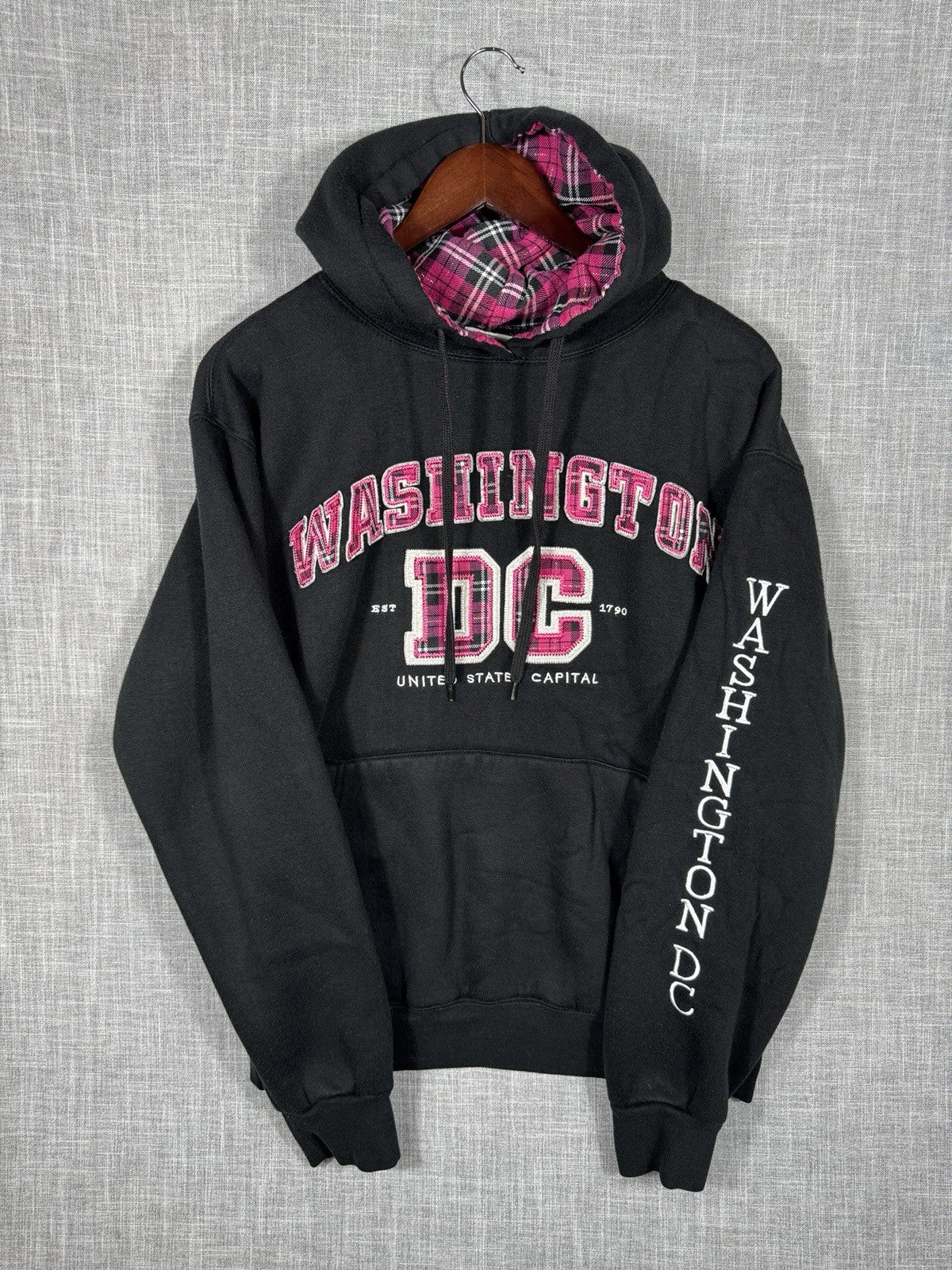 Washington DC USA Capital Black hoodie Sweater womens Large