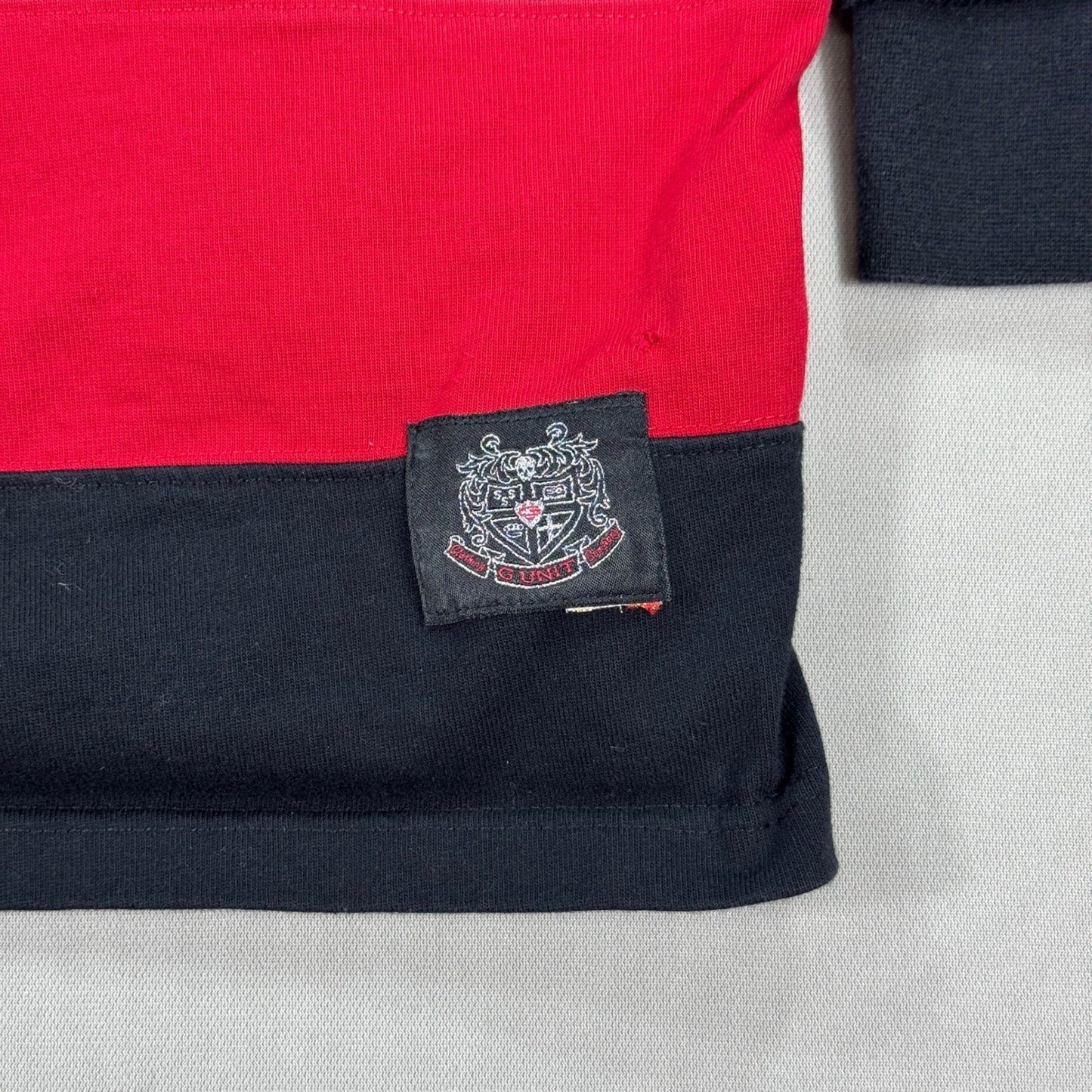 Vintage G Unit Co Rugby Polo Shirt mens XL Striped Mock Layer Long Sleeve Y2K