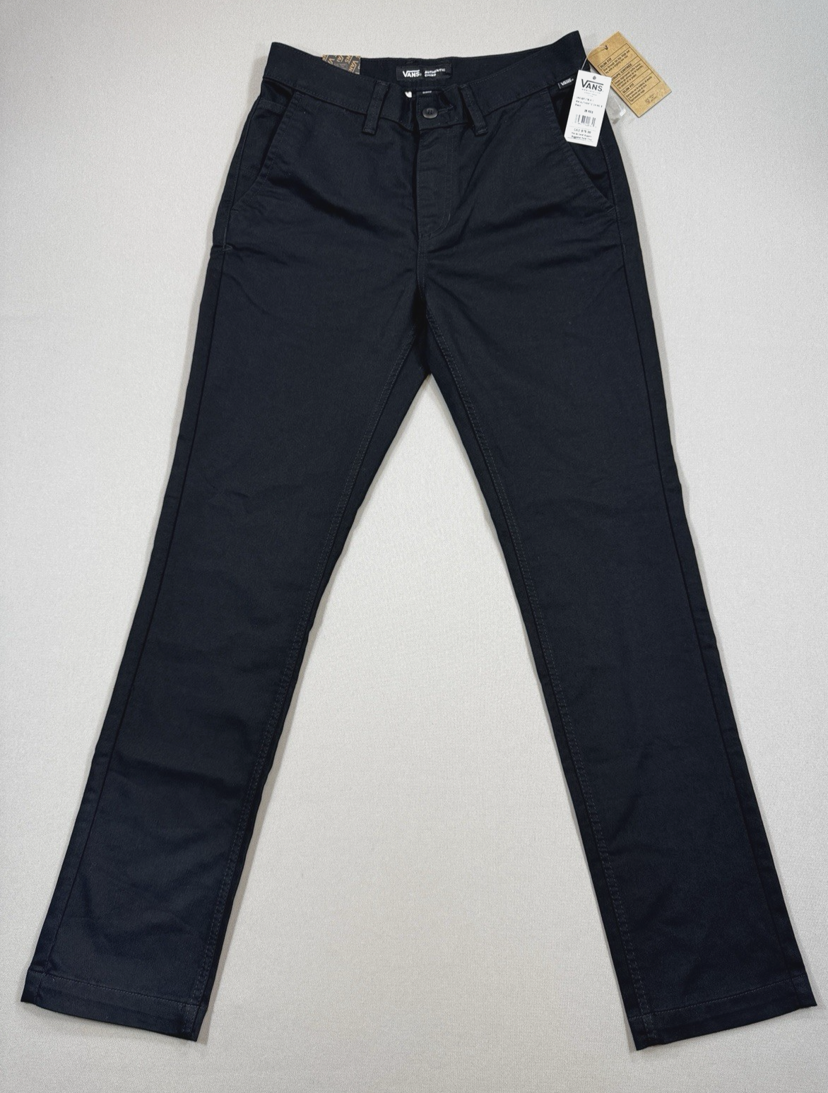 NWT Vans Authentic Chino Pants Off The Wall mens Size 28 Black Slim Fit Grunge