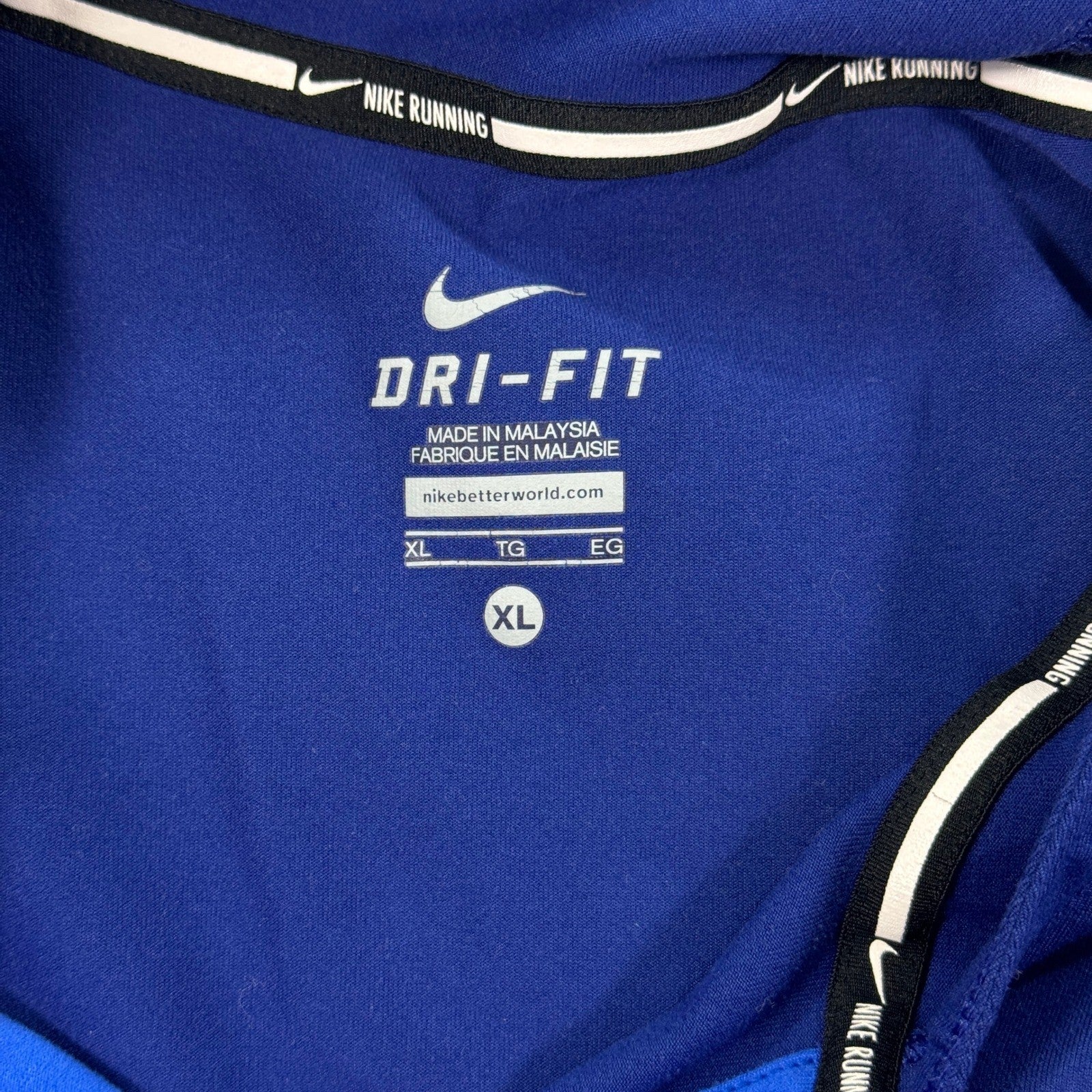 Nike Dri-Fit Running Hoodie Sweatshirt Womens XL Blue Training Pullover Swoosh