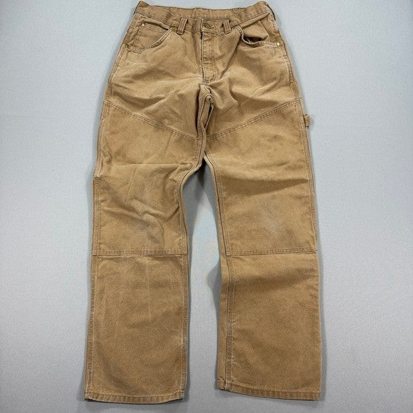 Tough Duck Carpenter Pants mens 31x31 Brown Canvas Double Knee Workwear Utility