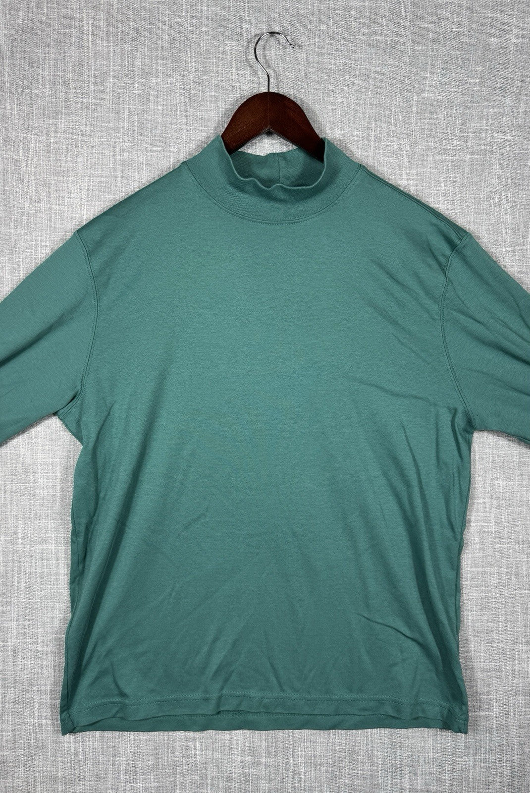 LL Bean Turtleneck Pima Cotton Long Sleeves Green  Mens Large
