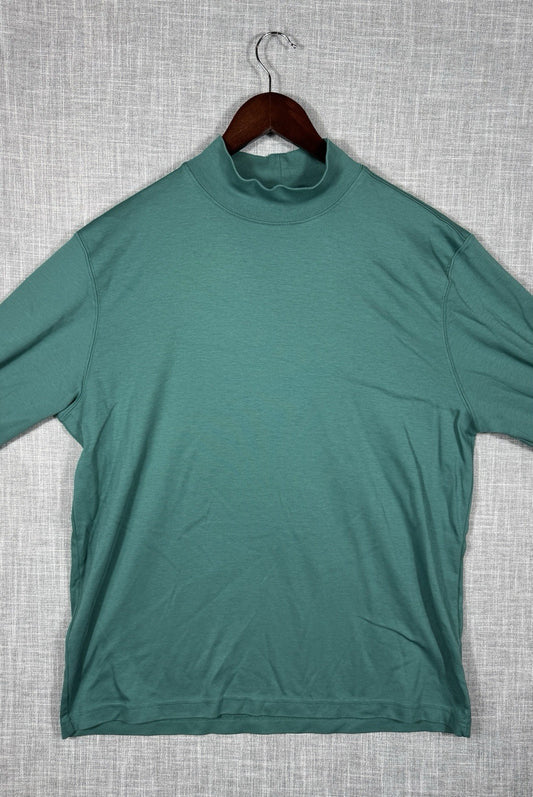 LL Bean Turtleneck Pima Cotton Long Sleeves Green  Mens Large