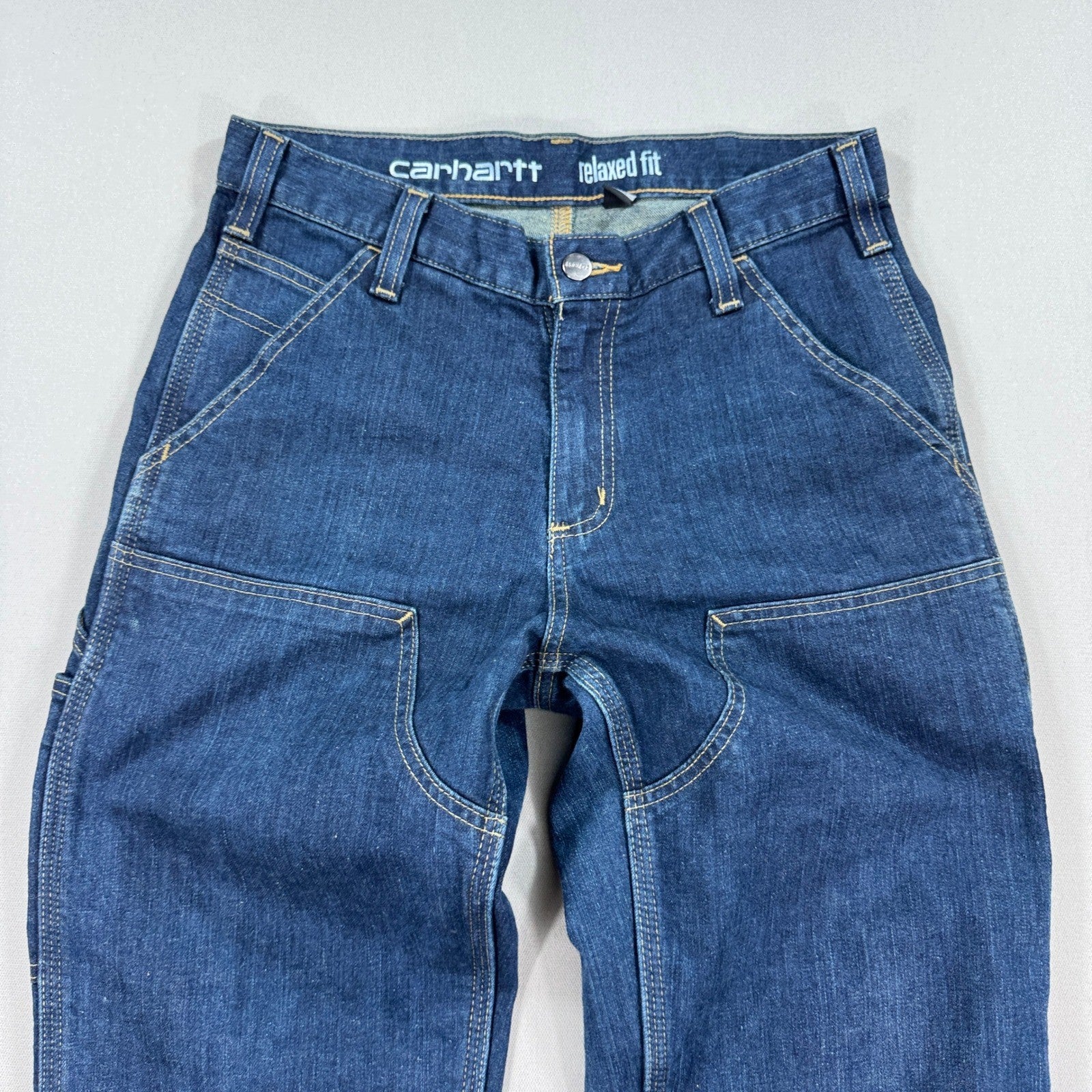 Carhartt Double Knee Denim Pants mens 30x32 Blue Rugged Flex Carpenter Workwear