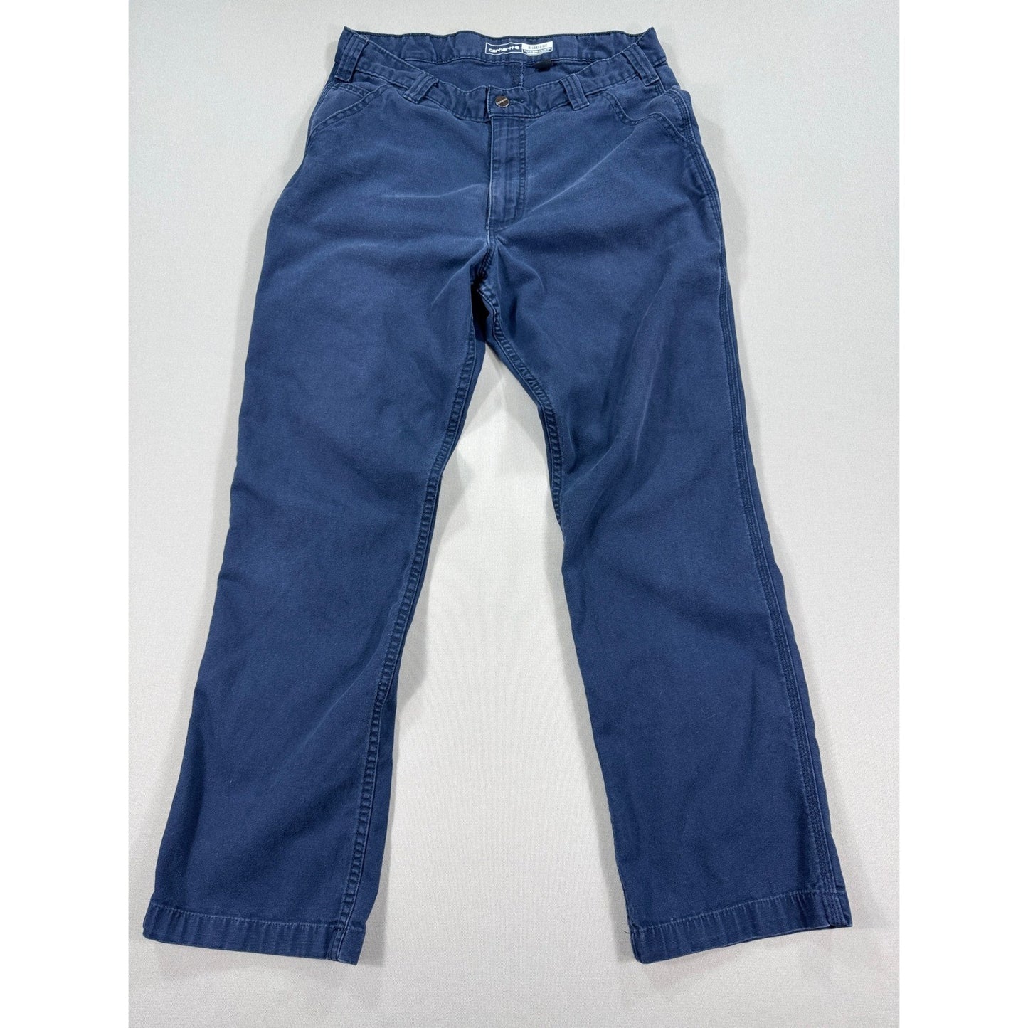 Carhartt Rugged Flex Canvas Work Pants Relaxed Fit mens 33x32 Navy Blue Utility