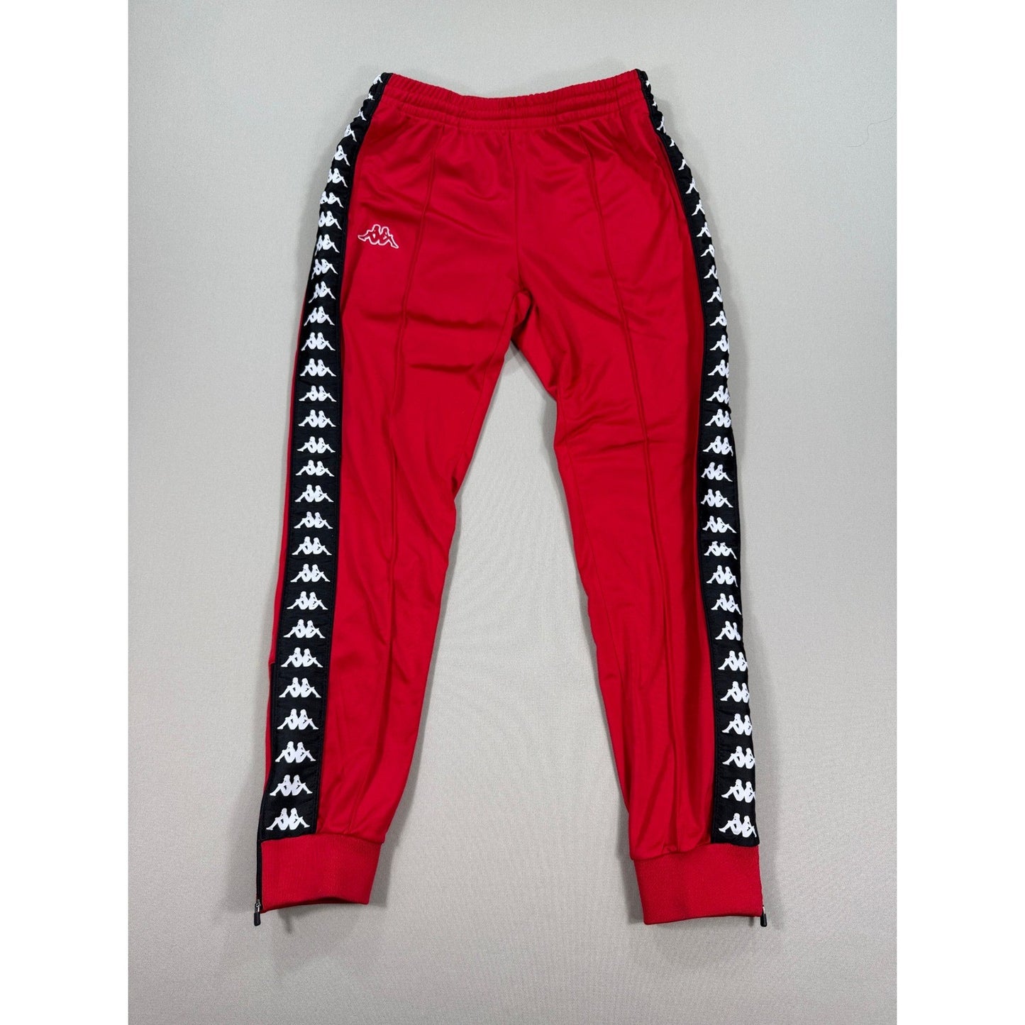 Kappa Red Track Pants Womens Medium Sport Joggers Athleisure Banda 222 Authentic