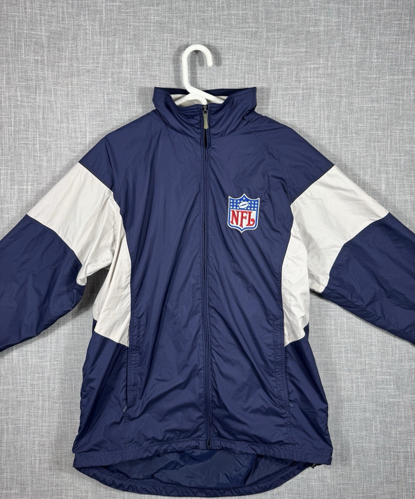 Adidas NFL Team Apparel On Field Windbreaker Full Zip Size Medium Navy Blue