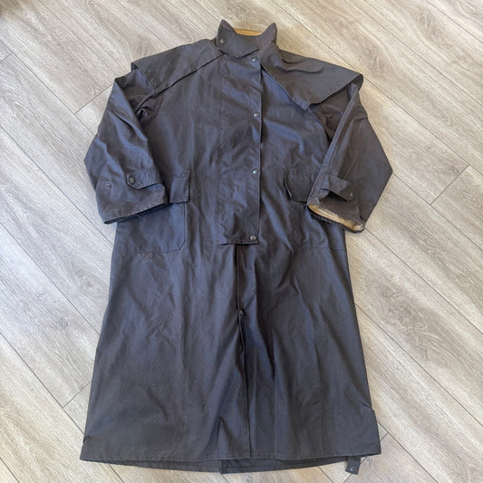 Driza Bone Vintage Australian Coat Waxed Oilskin mens Medium Duster Dark Brown