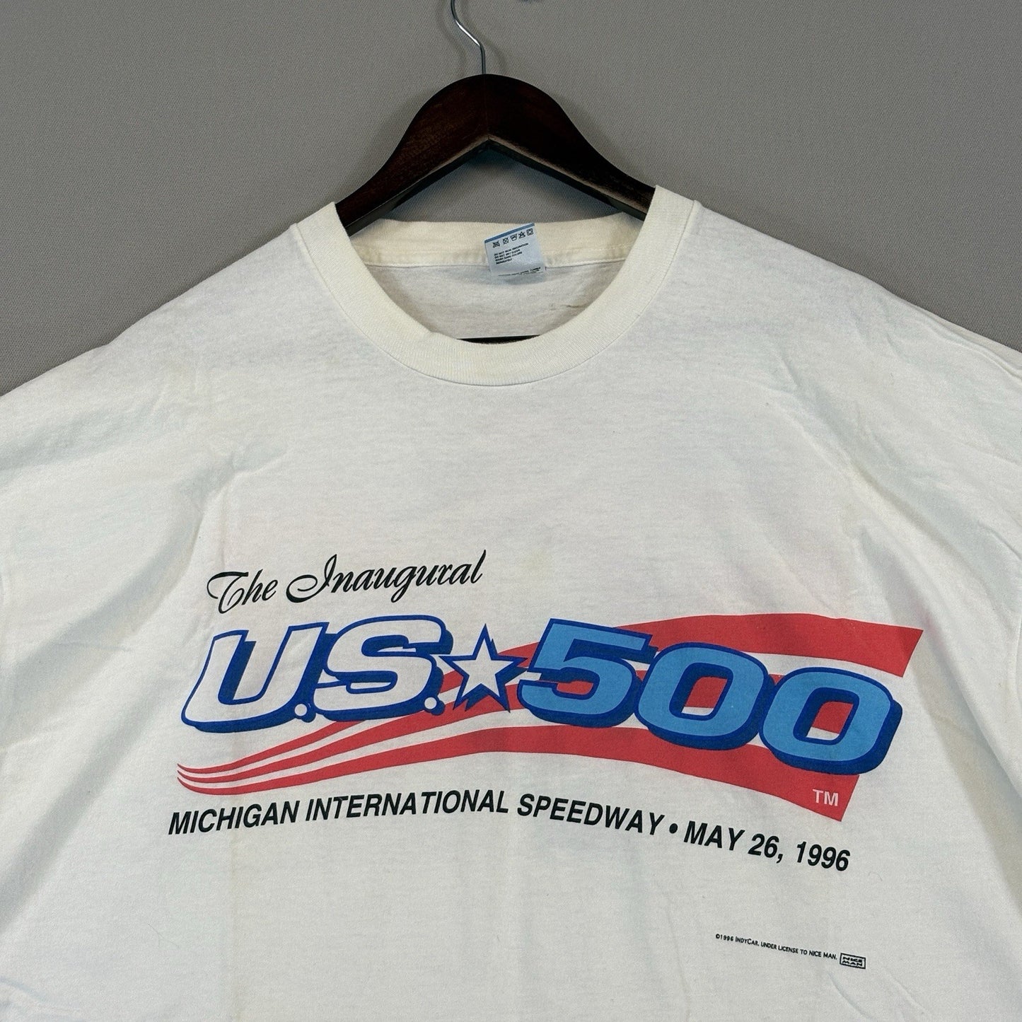 Vintage The Inaugural US 500 Michigan Speedway Single Stitch T Shirt mens 2XL