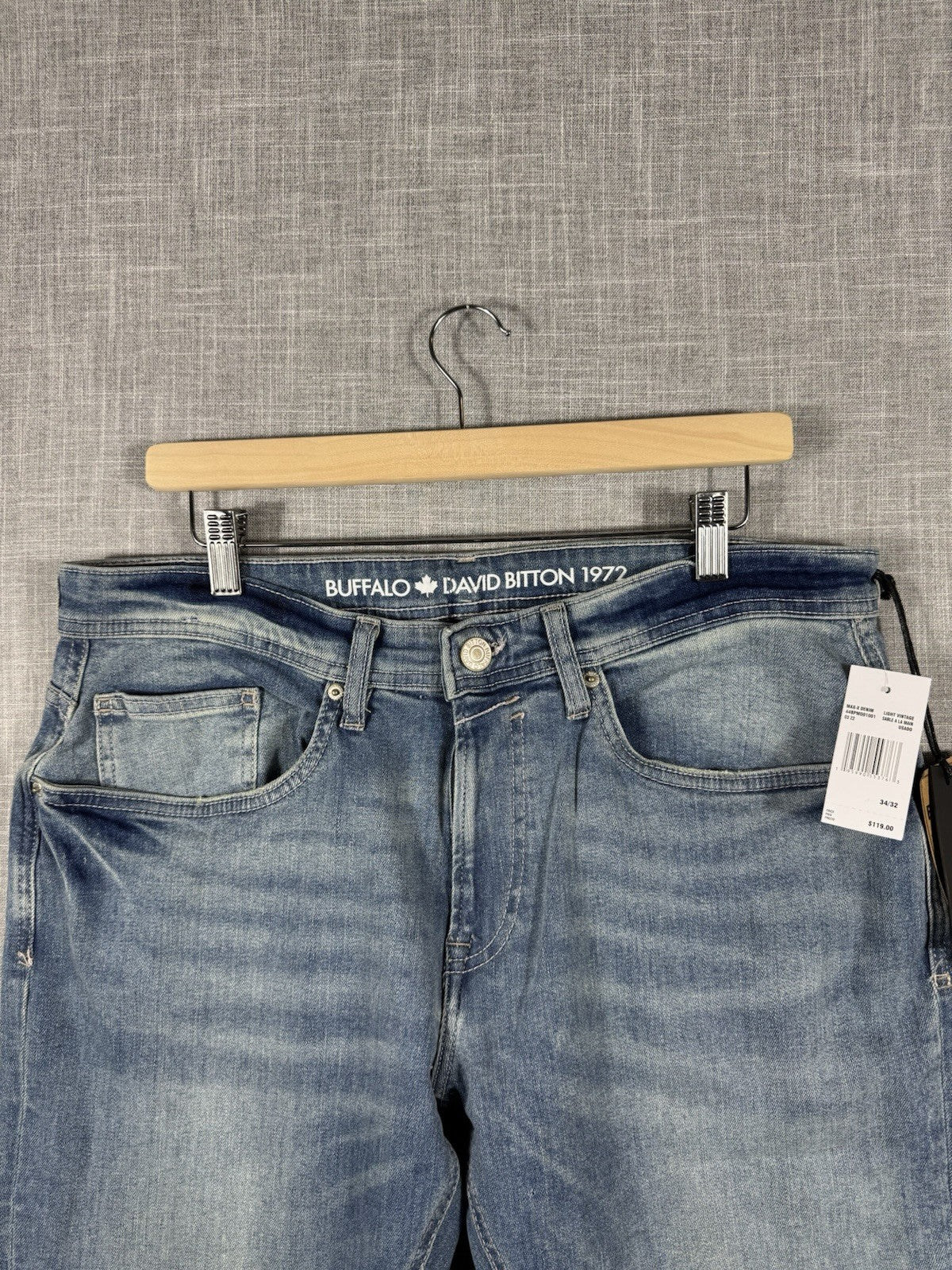 Buffalo David Bitton Max-X Jeans Mens 34x32 Skinny Stretch New Msrp $119