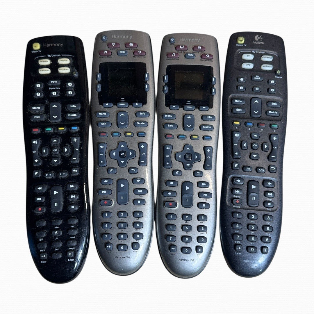 4x Logitech Harmony Remotes Harmony 650 and 3x series Lot