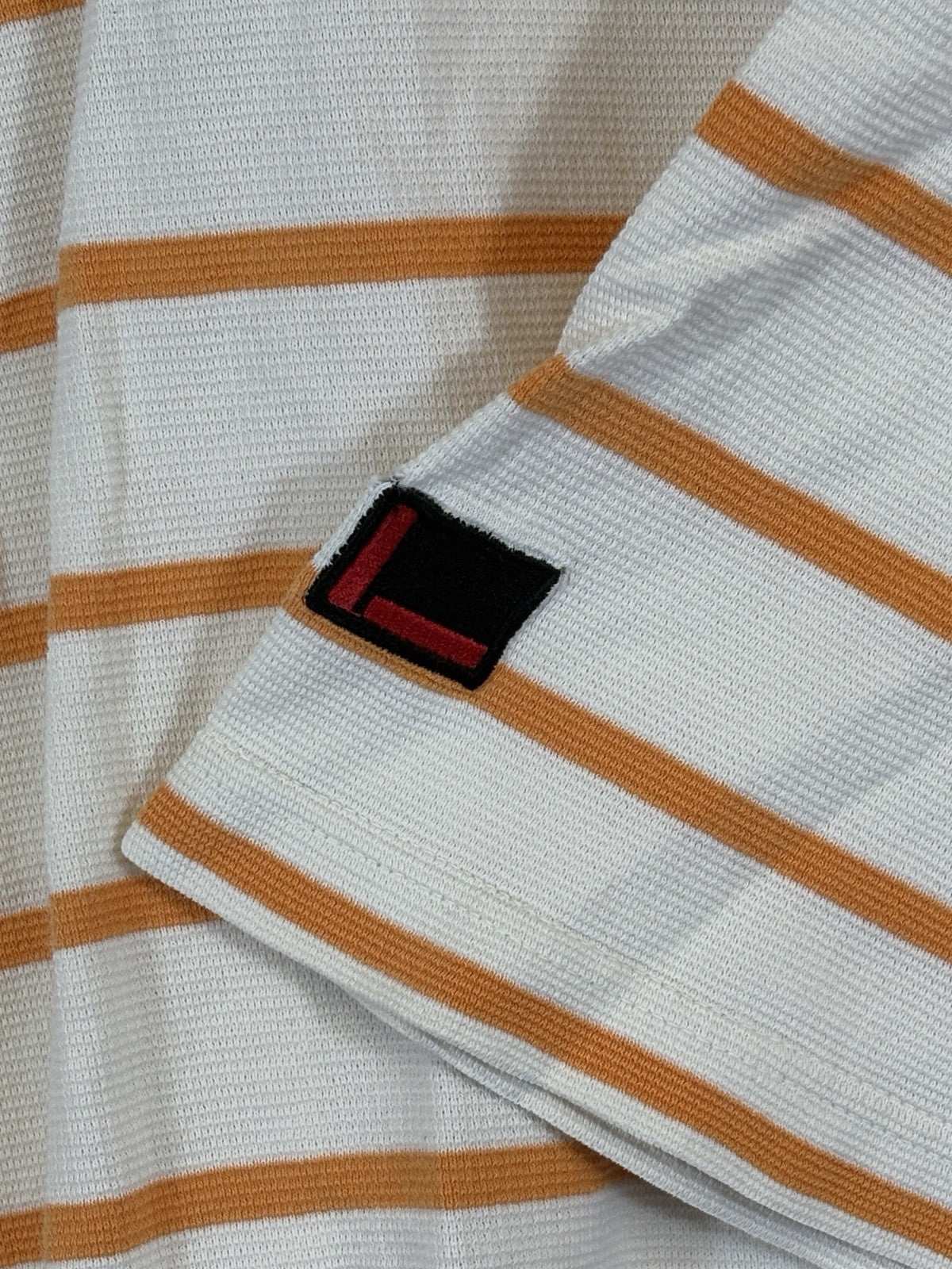 FUBU The Collection 105 Orange White Stripes Golf Polo Shirt Mens XL