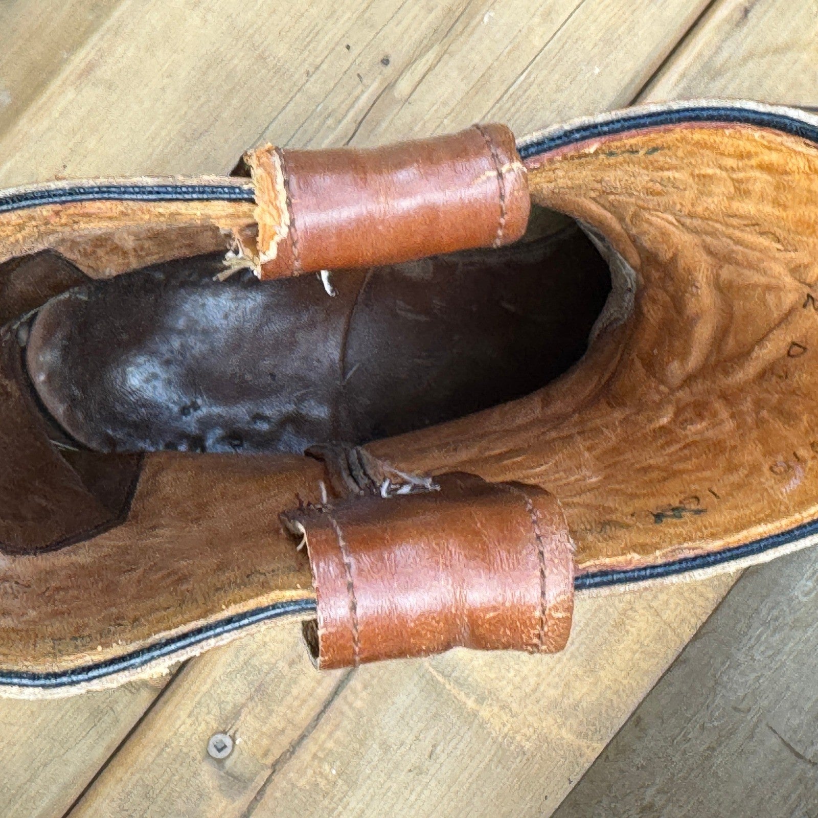 Vintage Hyer Western Boots mens Size 12 Brown Leather Cowboy Boots Made in USA