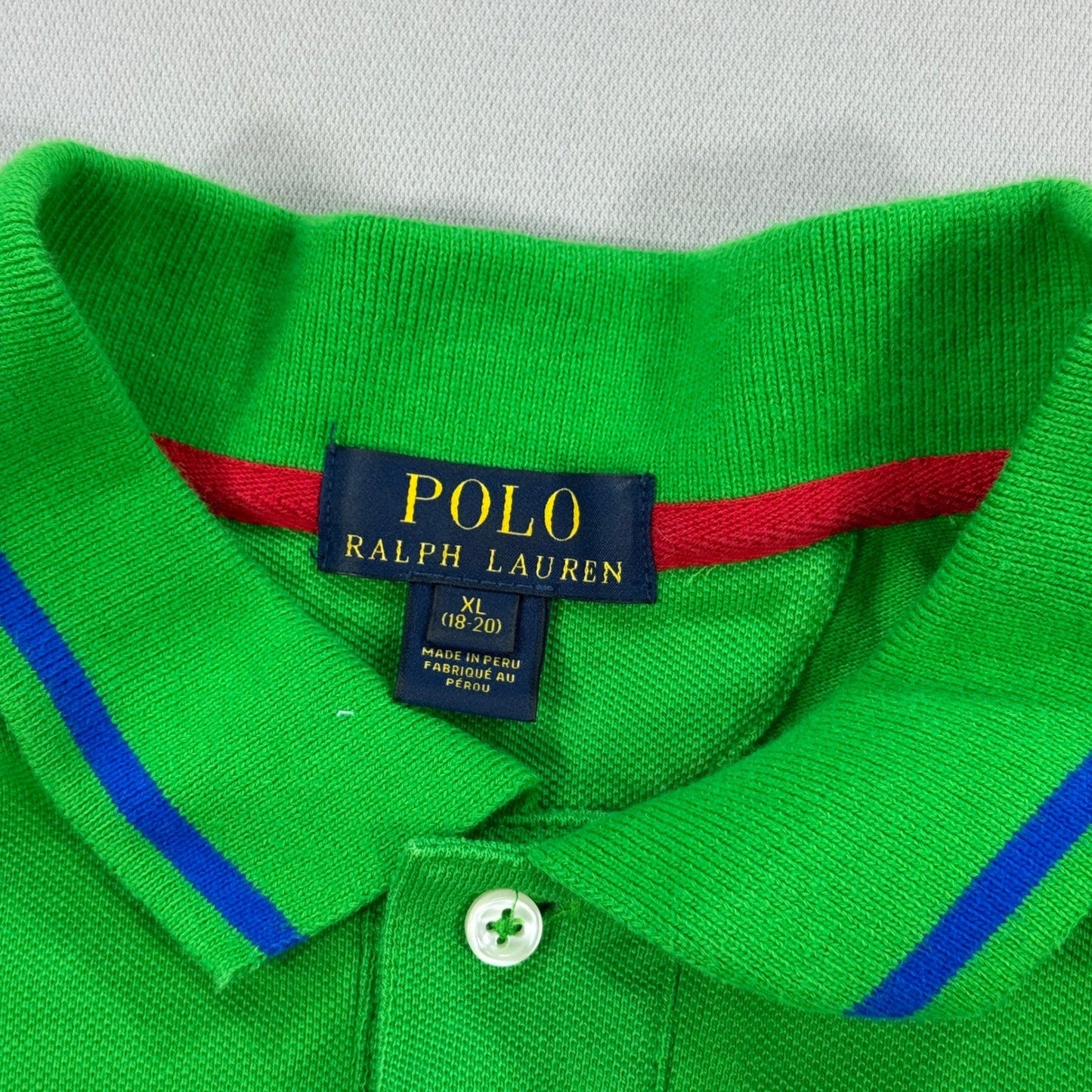 Polo Ralph Lauren Polo Shirt Mens XL Youth Green Small Pony Long Sleeve Pullover