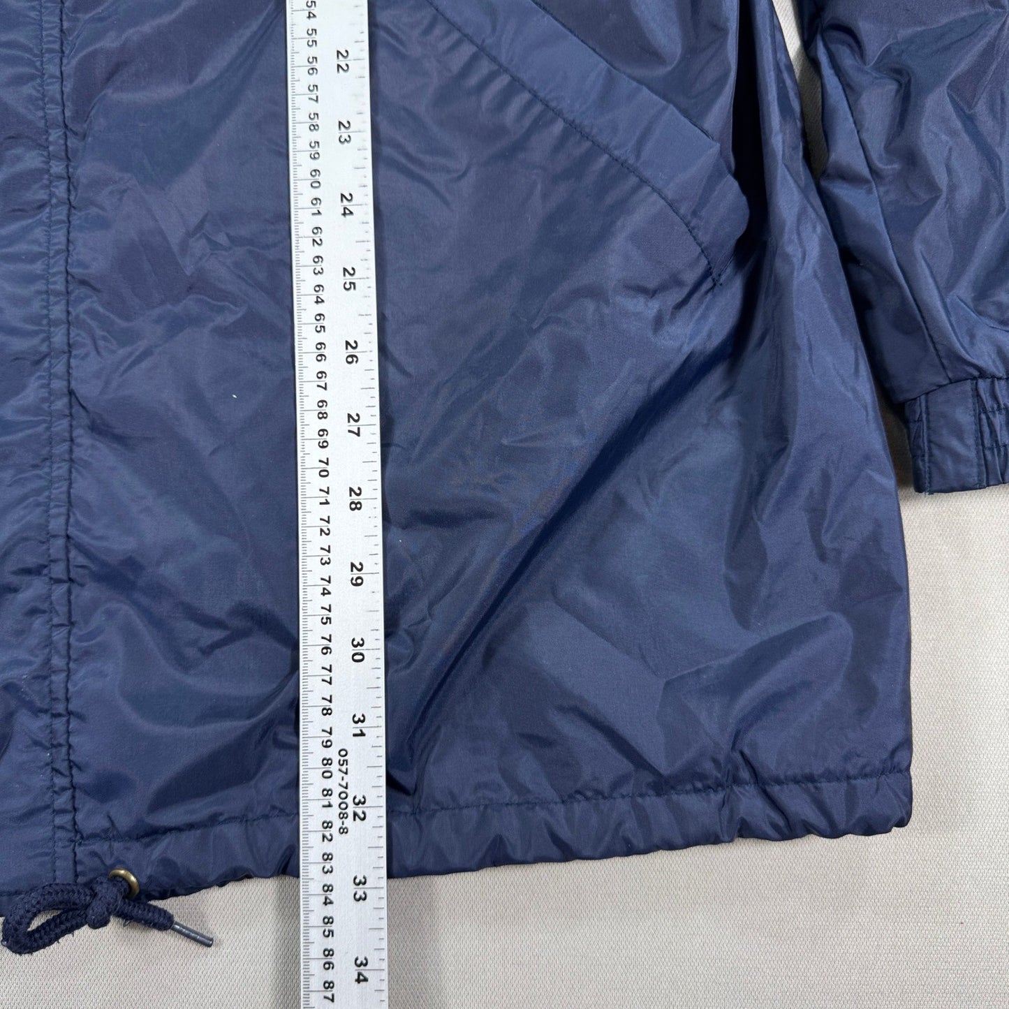 Vintage Adidas Jacket Big Trefoil Logo 3 Striped mens Large Full Zip Hood Lined