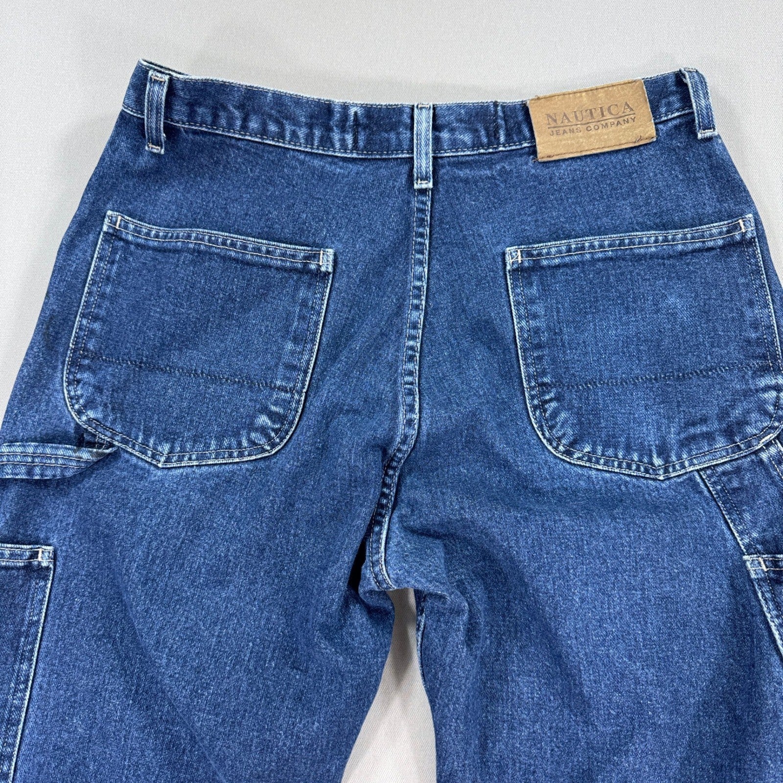 Vintage Nautica Carpenter Cargo Jeans 33x32 Loose Baggy Skater Y2K Blue
