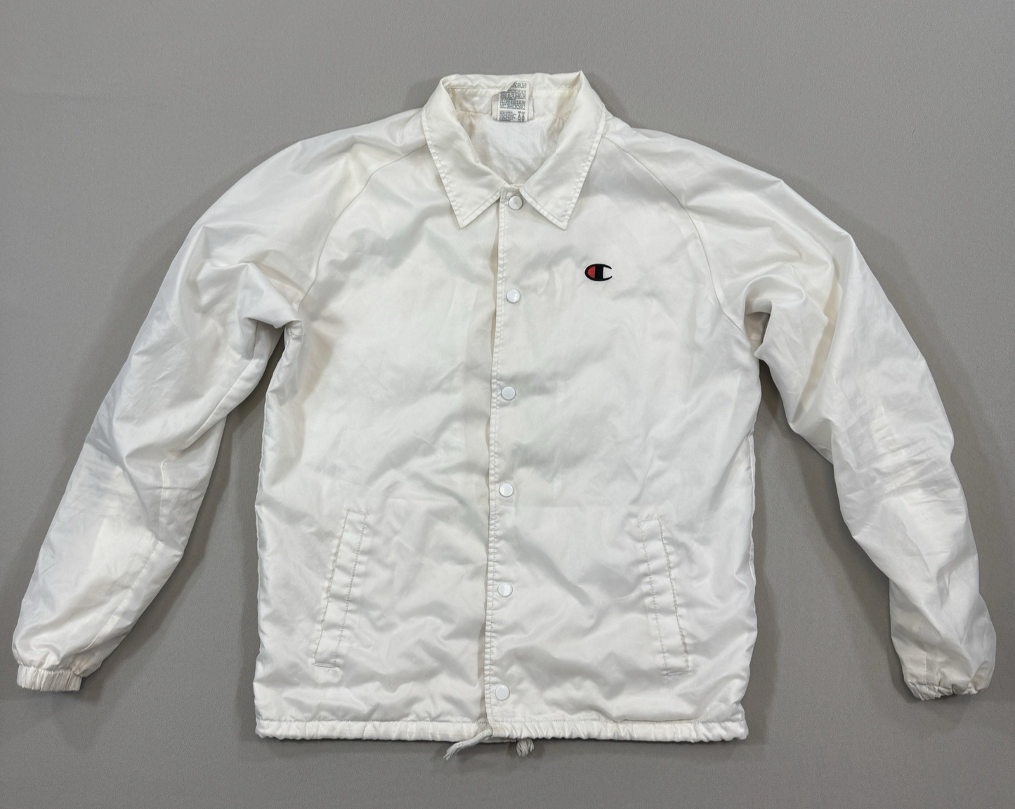 Champion Life West Breaker Edition Coaches Jacket mens Medium White Button Up