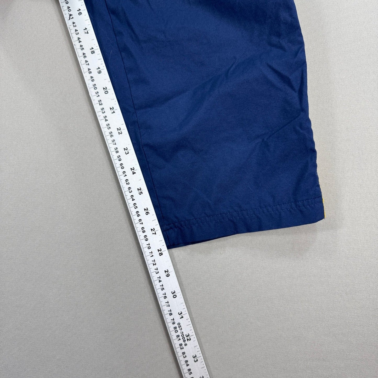 VTG Adidas Track Pants Snap Button Sides Zip Pocket Youth XL Blue Yellow Trefoil