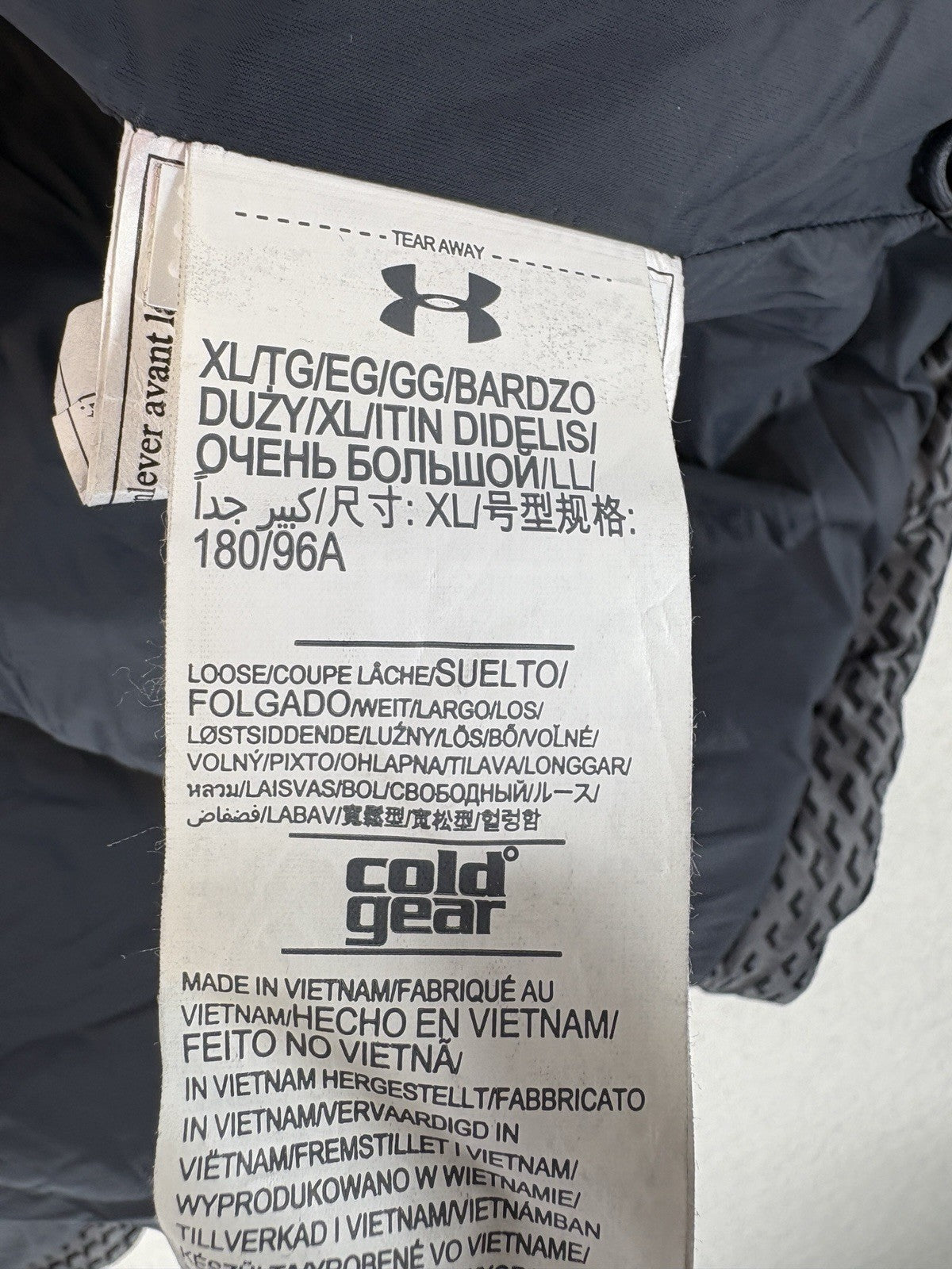 Under Armour Puffer Jacket mens XL Black ColdGear Reactor Full Zip Lightweight