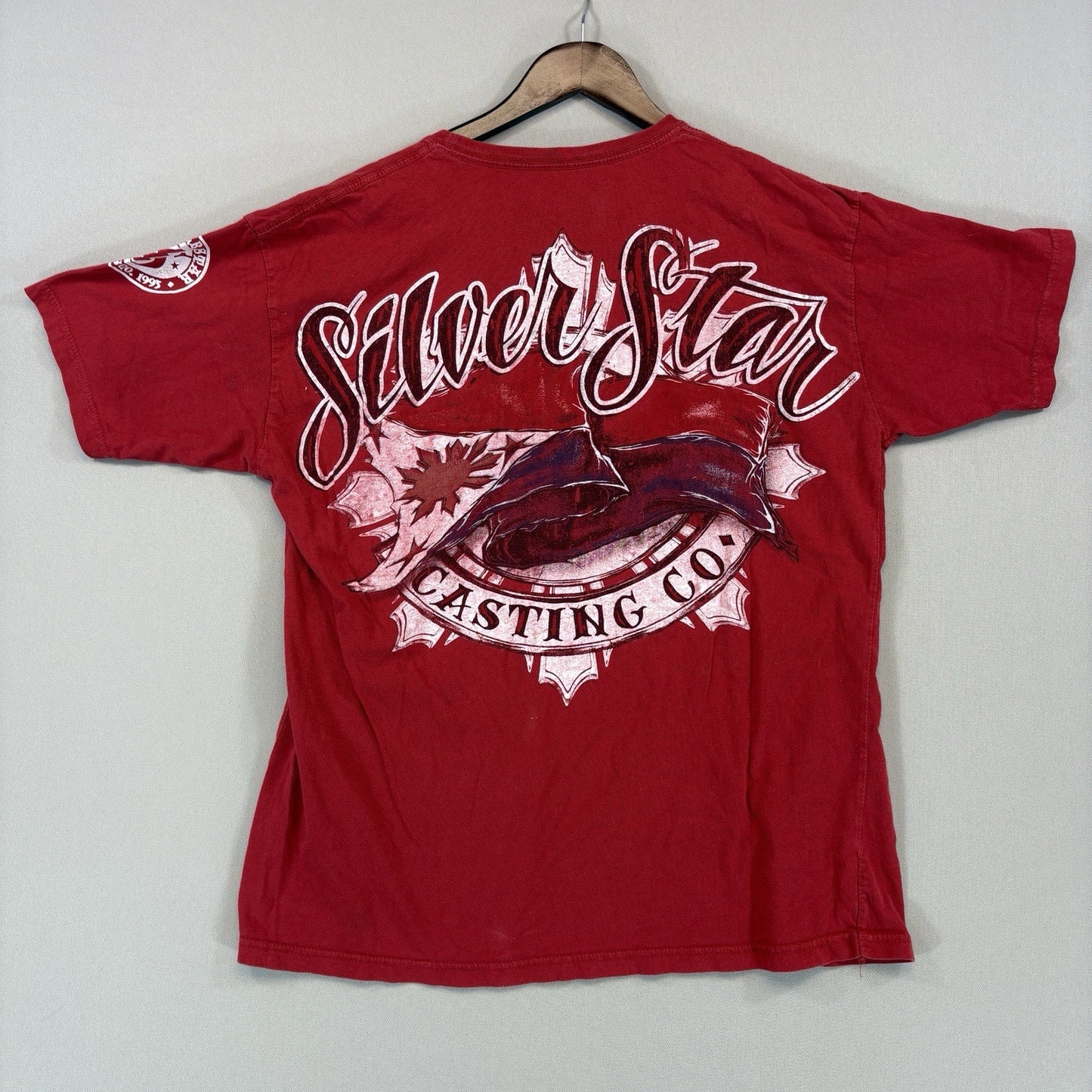 Silver Star Casting Y2K Manny Pacquiao Boxing T-Shirt mens XL Red Graphic Tee