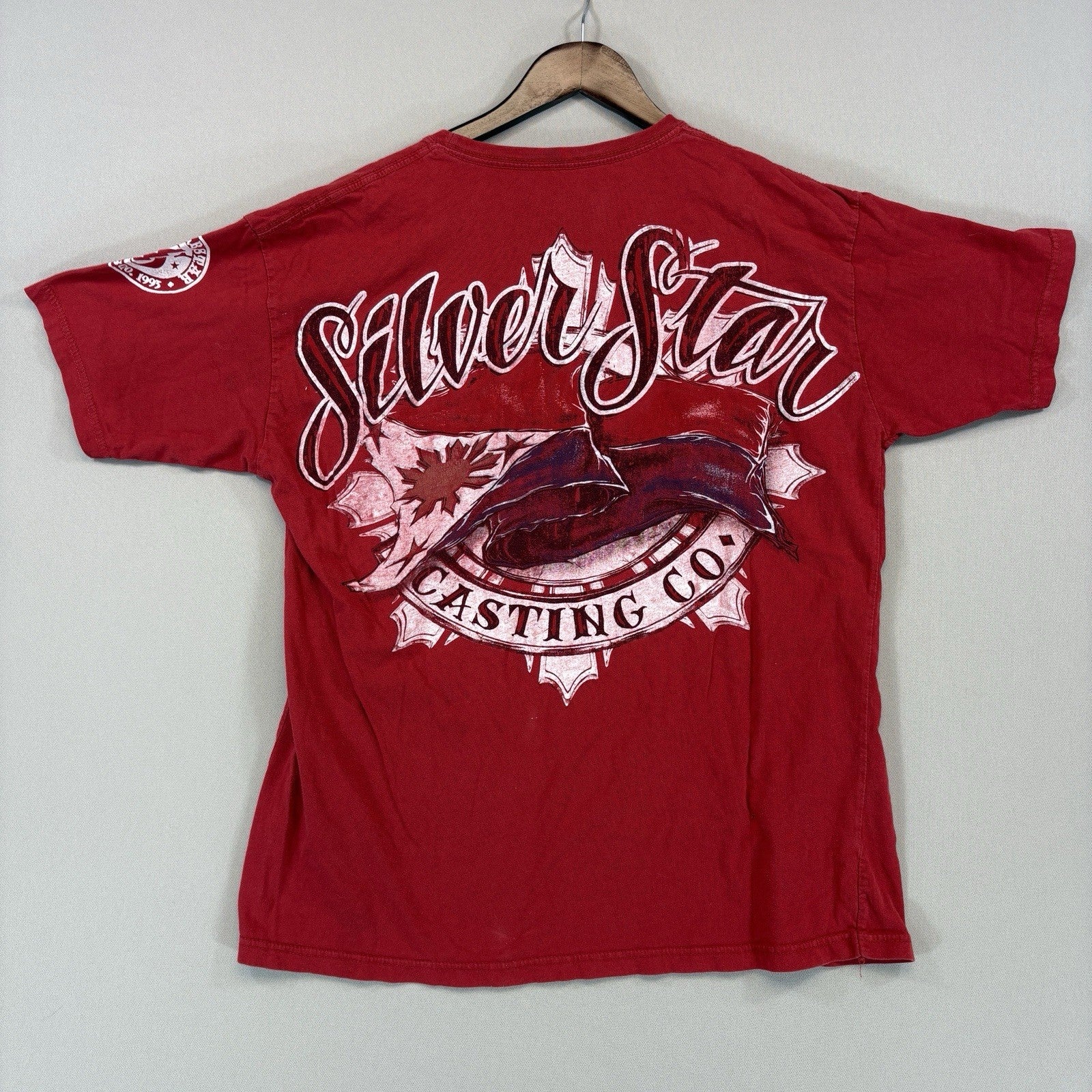 Silver Star Casting Y2K Manny Pacquiao Boxing T-Shirt mens XL Red Graphic Tee