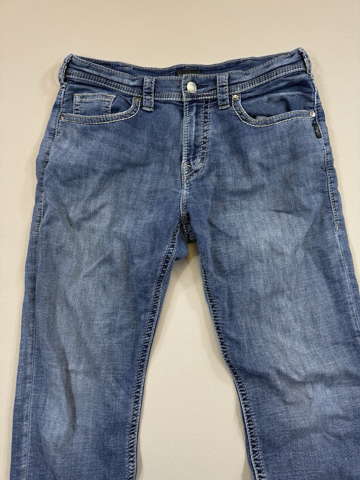 Silver Jeans Grayson Classic Fit Straight Leg mens 34x34 Blue Denim Mid Stretch