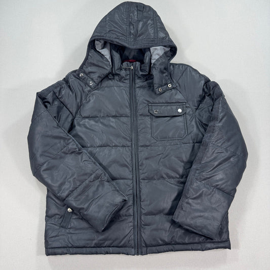 Levi Strauss Parka Jacket Hooded Puffer Quilted mens Medium Black Winter Coat