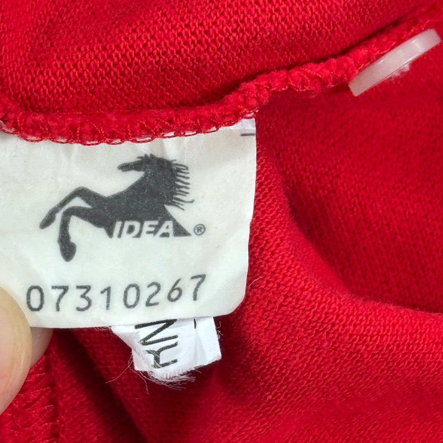 Vintage 90s Ferarri Polo Shirt Shell Magneti Marelli F1 Red mens Size Medium