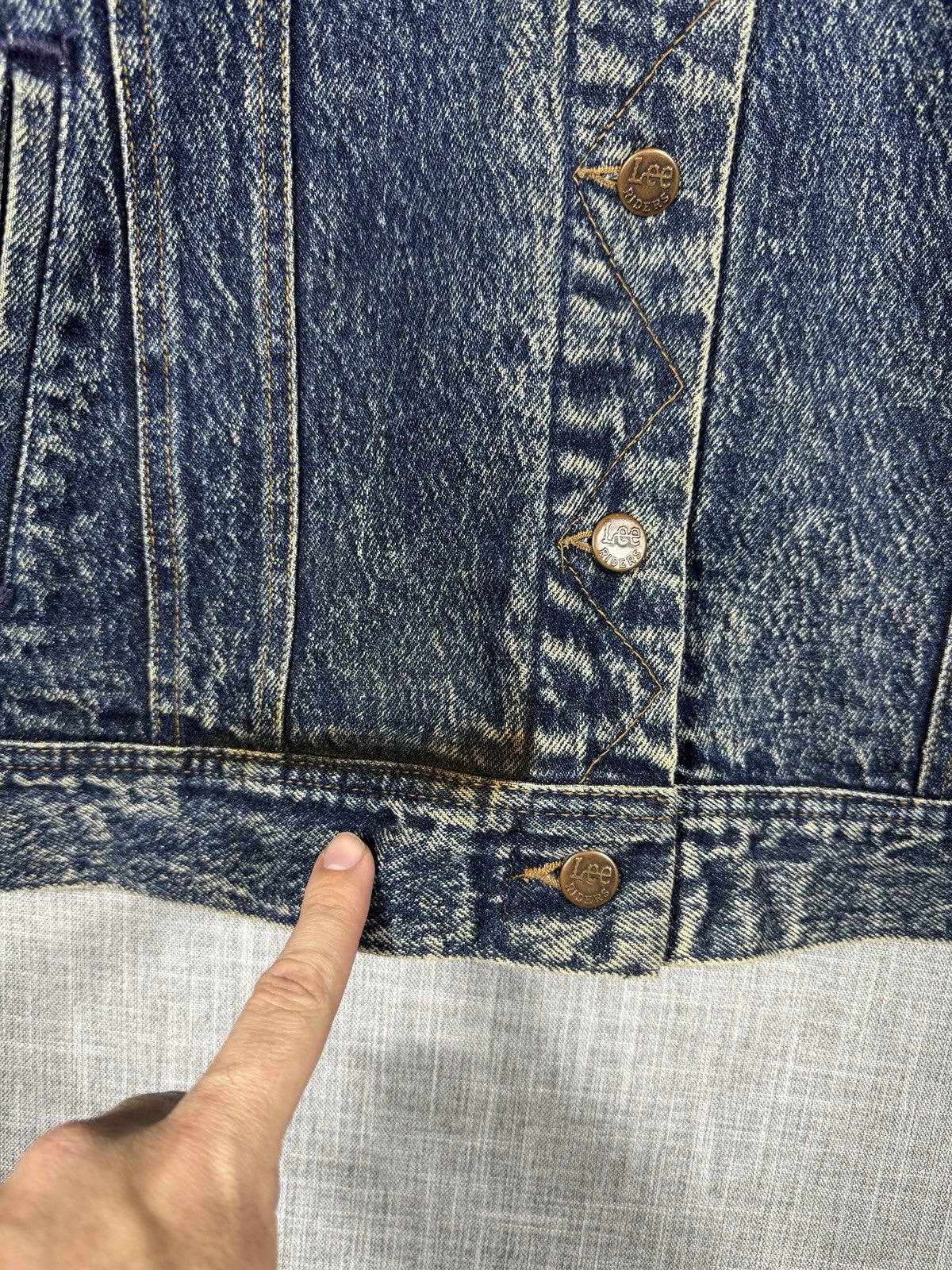 Vintage Lee Riders Jean Jacket Denim Trucker 80s 153438 Mens Size M Made In USA