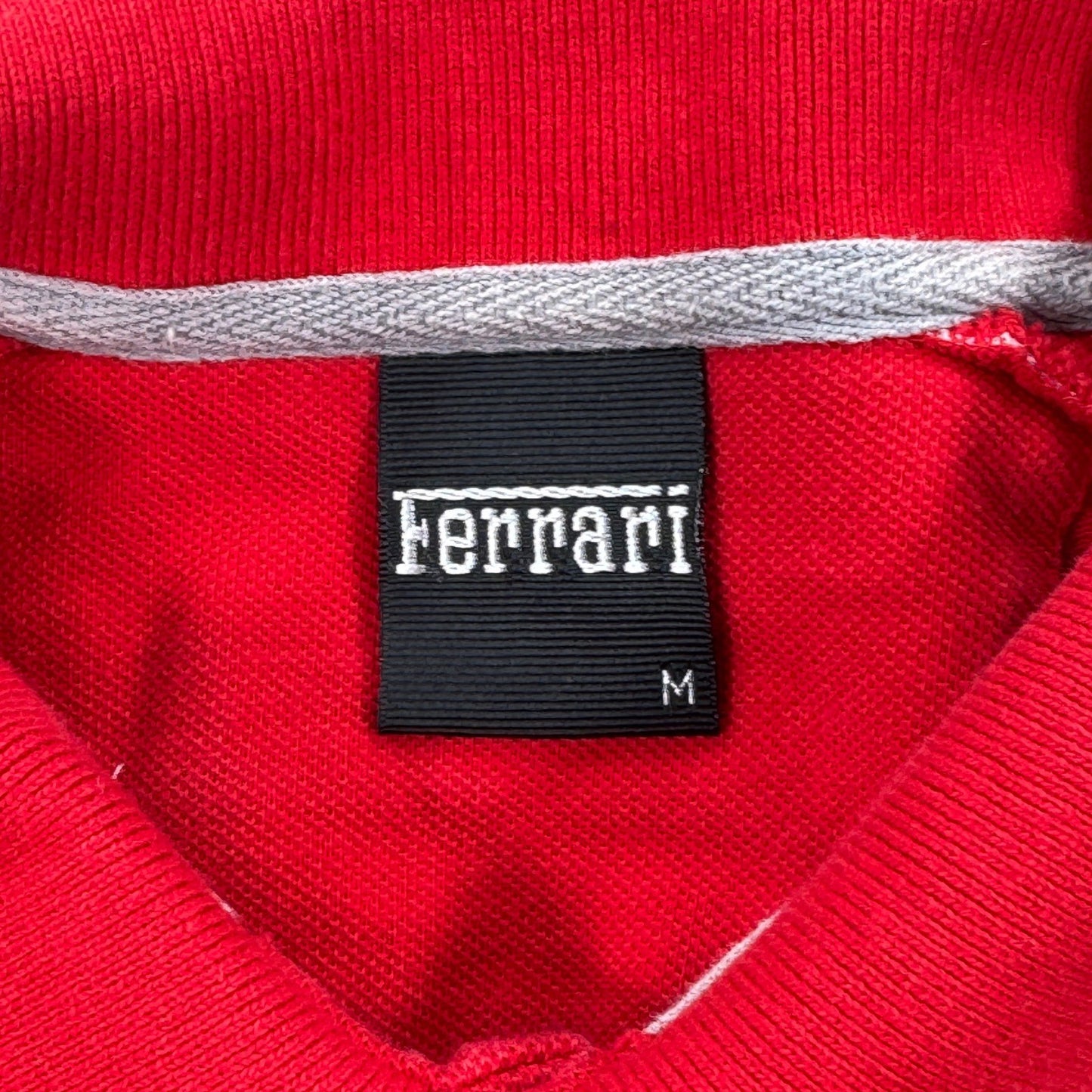 Vintage 90s Ferarri Polo Shirt Shell Magneti Marelli F1 Red mens Size Medium