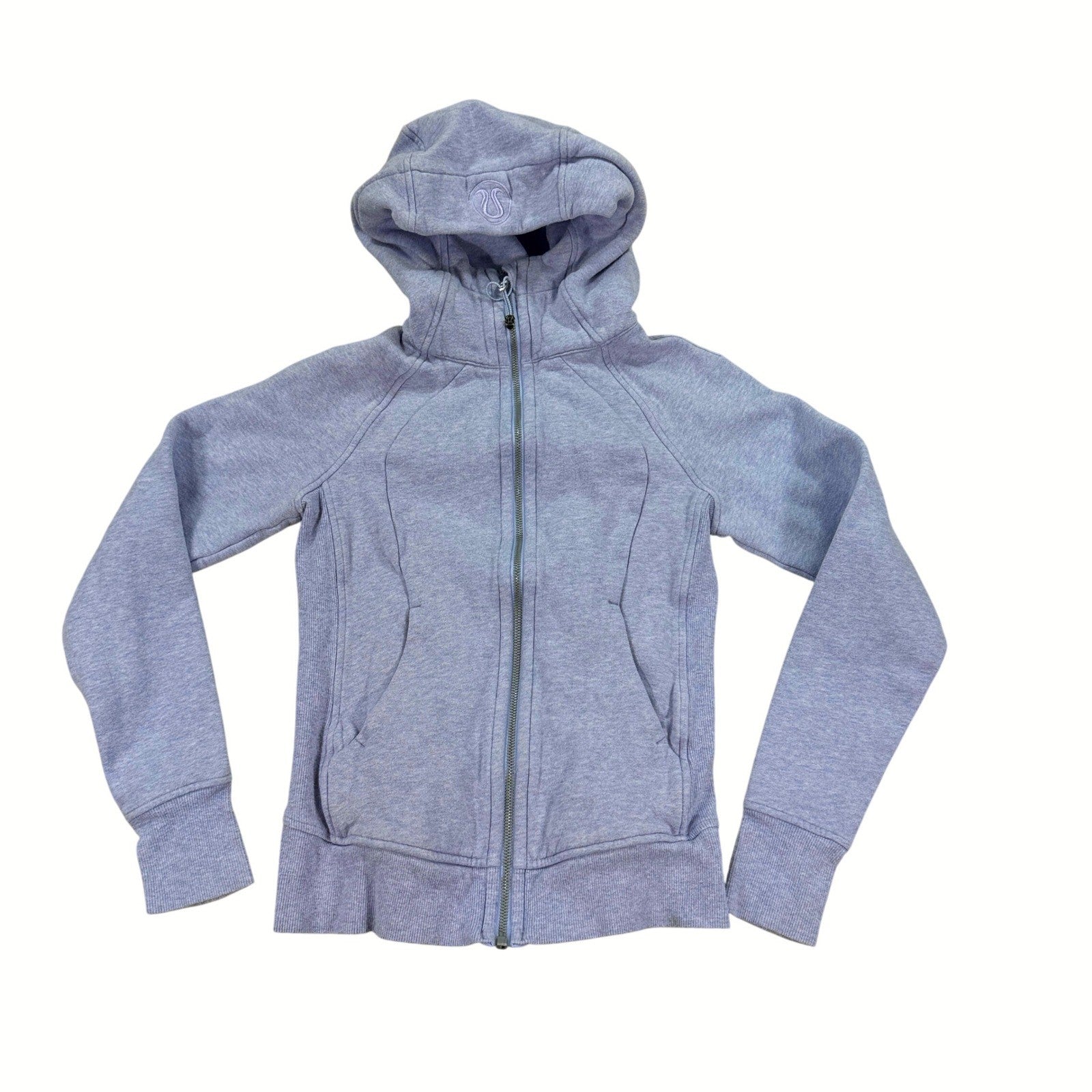 Lululemon Scuba Hoodie Womens Size 2 Purple Full Zip Athletic Wear Fleece