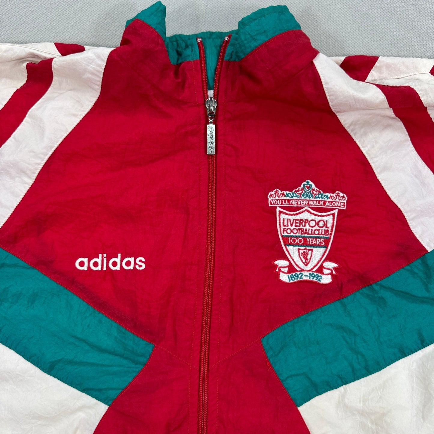 RARE Liverpool FC 1892-1992 Adidas Centenary Tracksuit Jacket Vintage 90's 2XS