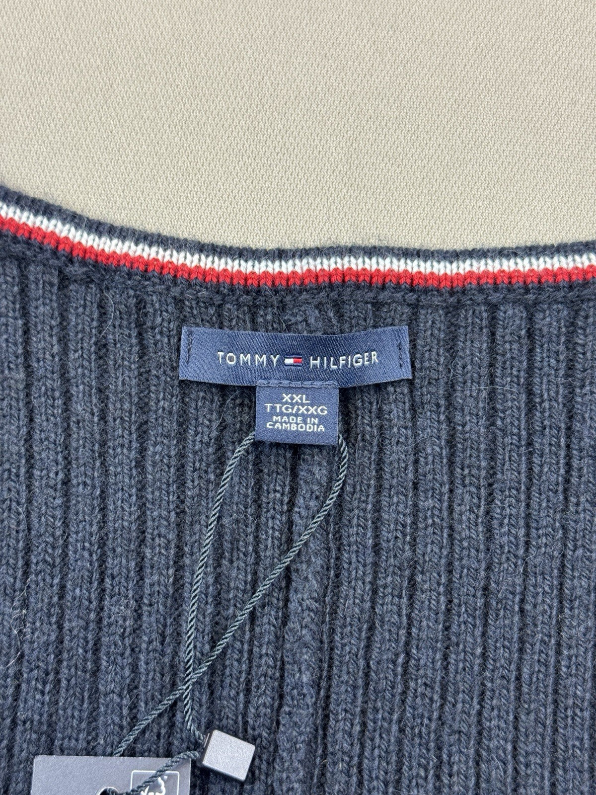 Brand New Tommy Hilfiger Cable Knit Mini Jumper Dress Womens 2XL Navy Blue