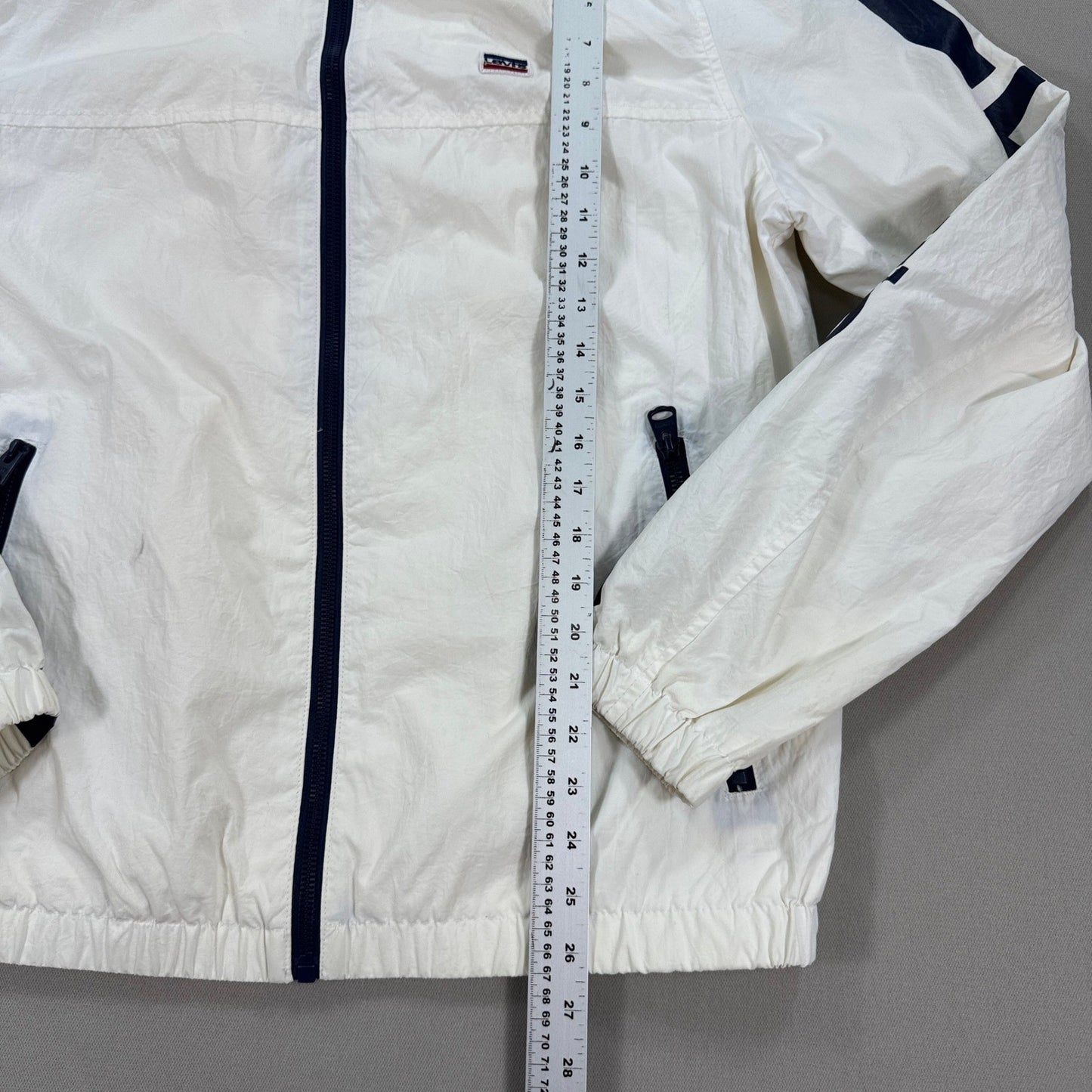 Levi's Retro Varsity Jacket Mens Large White Full Zip Spell Out Logo Sleeve Logo